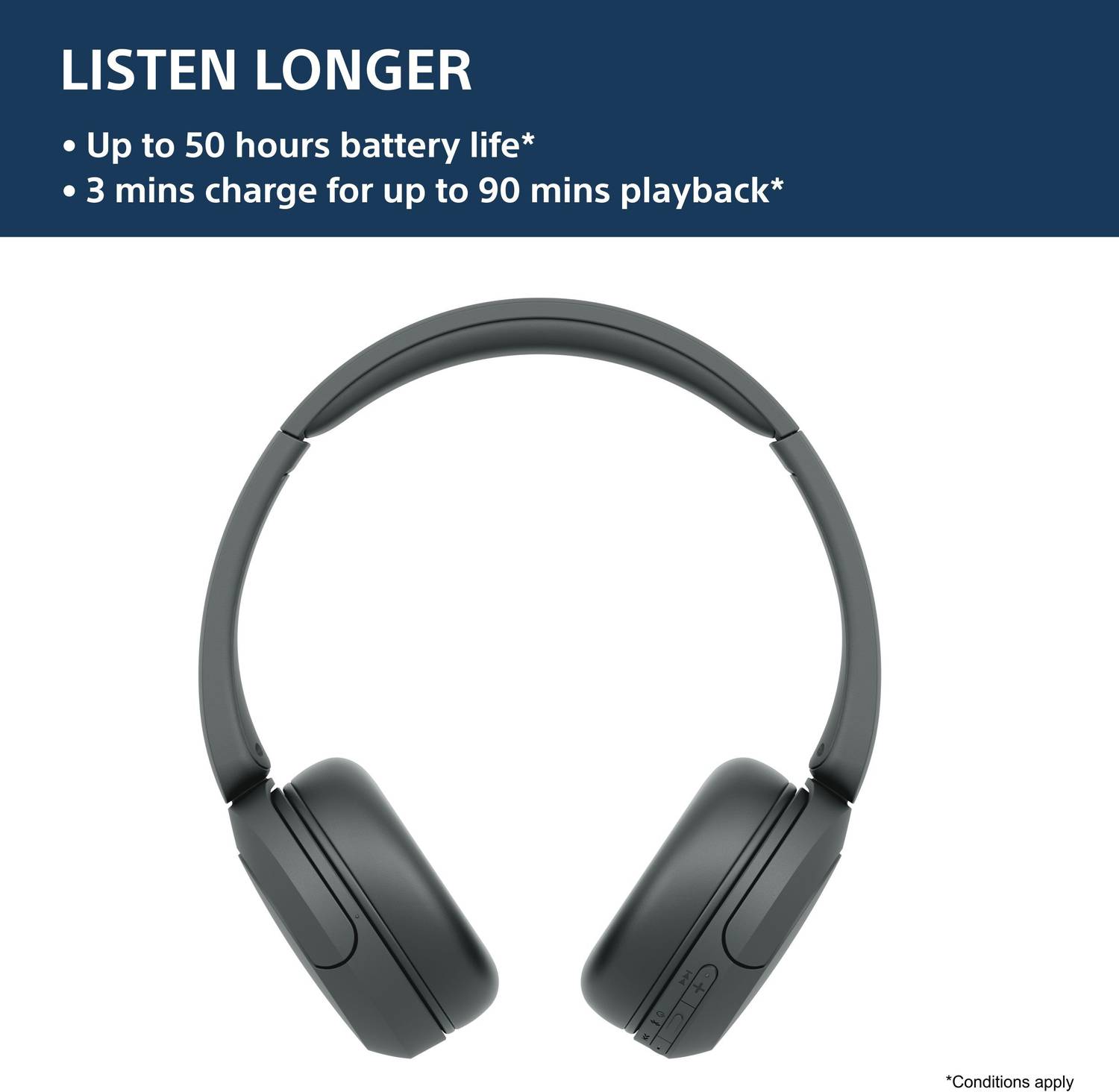 Sony WH-CH520/BZ IN Bluetooth Headphones Black - Image 3