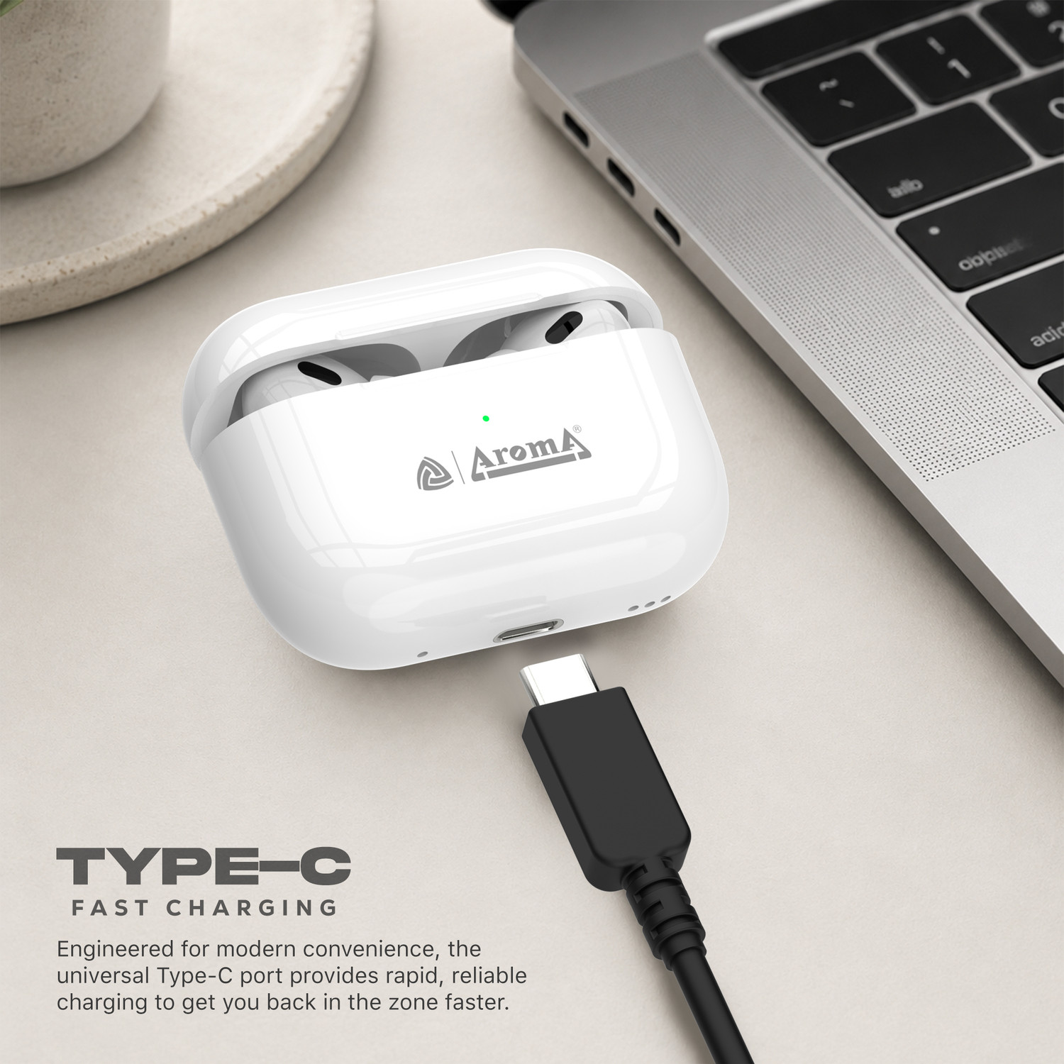 Image of Aroma NB121 Pro Pods2 Upto 40 H Playtime*, ENC with3D Spatial Audio, Dual Pairing Bluetooth