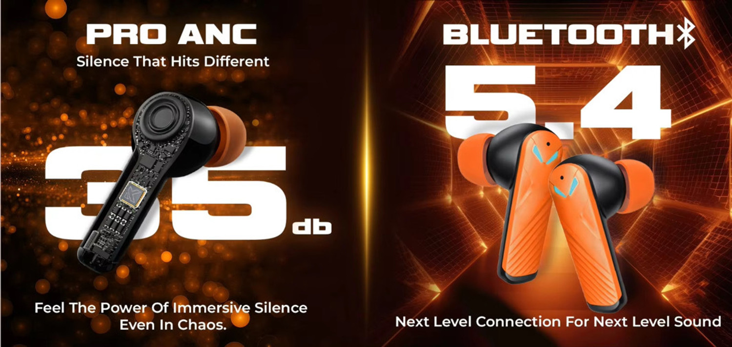 Image of Life Like S45 Gaming In Ear Earbuds With 60H Playtime With TYPE-C Fast Charging, ENC MIC Bluetooth