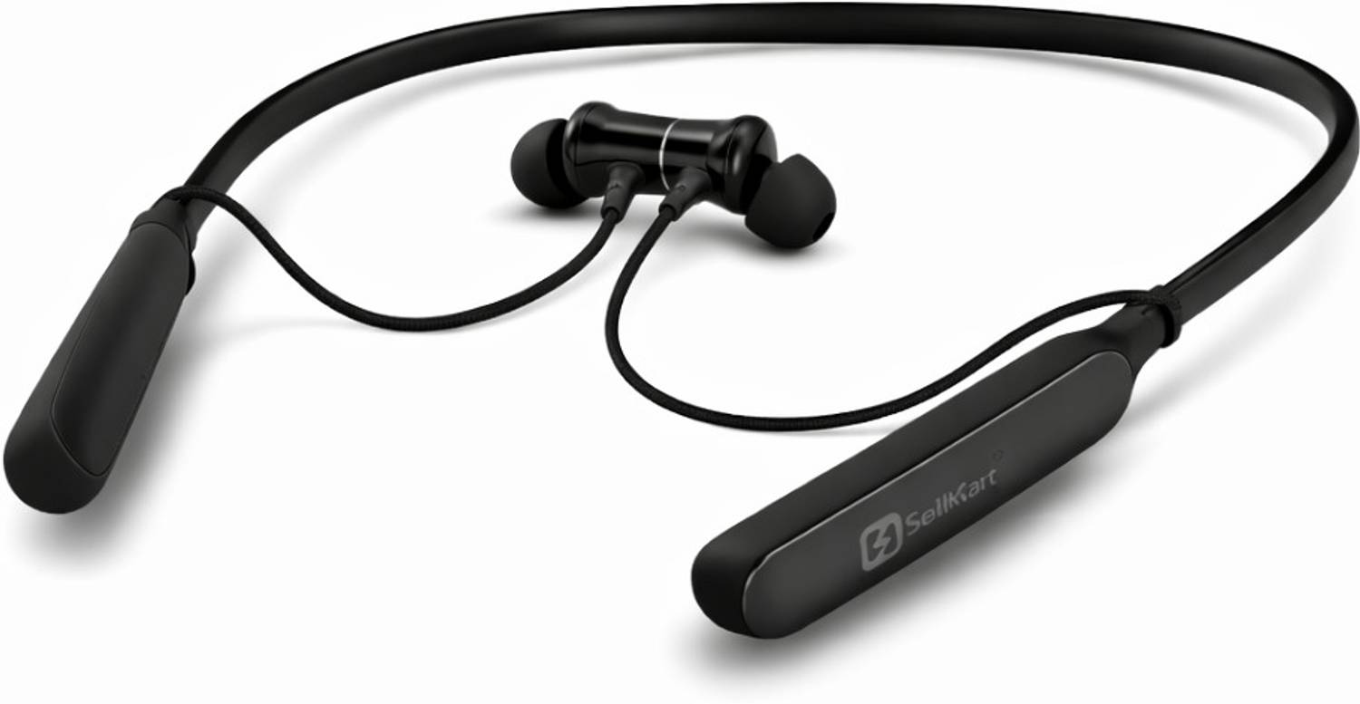 Sellkart BT-SHINE 300 Wireless Neckband 300 Mah Battery, Deep Bass,Magnetic Earbuds & Mic Bluetooth
