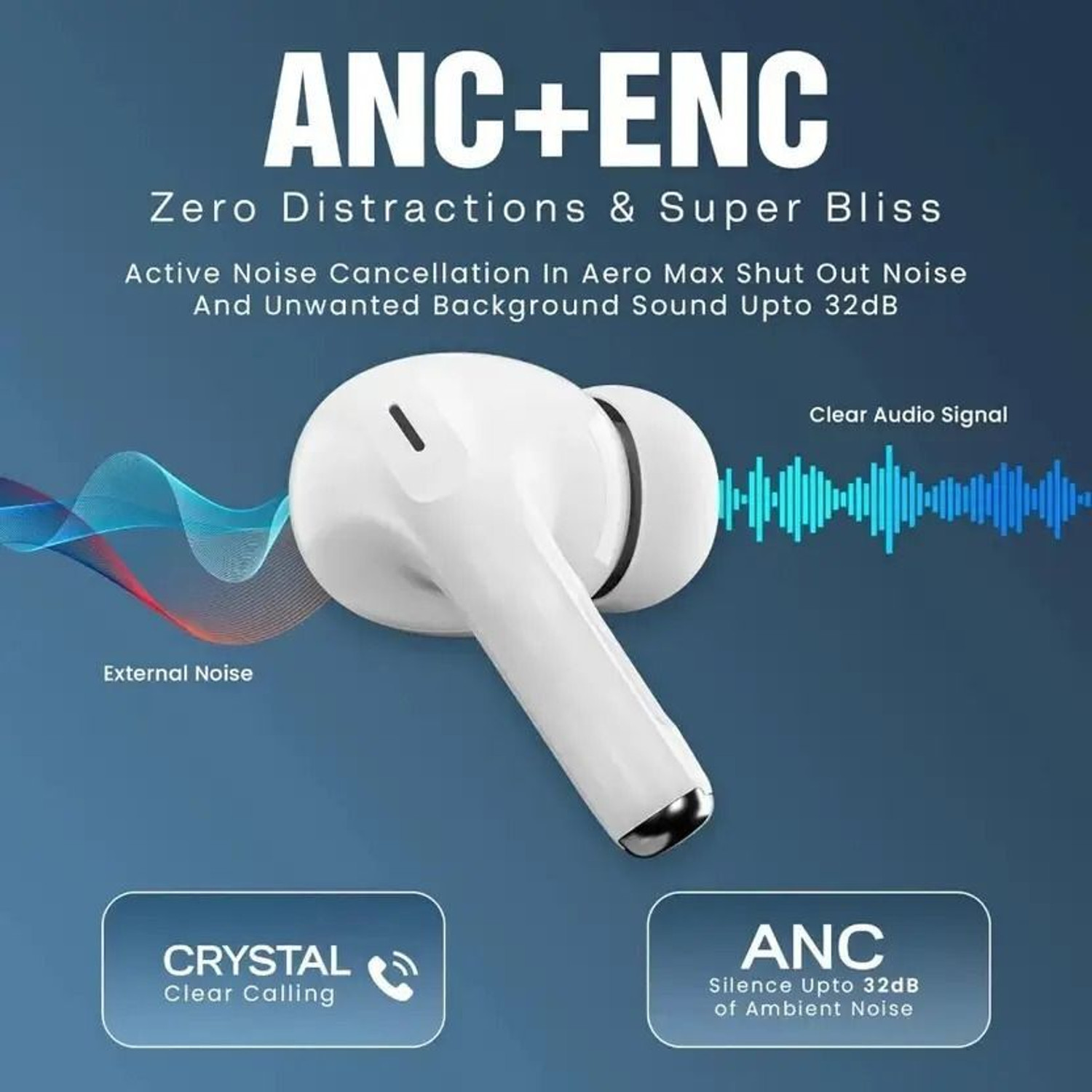 Image of TOWST FT New Pro White TWS Bluetooth, Earbuds under 300 True Wireless Headphone FT Bluetooth