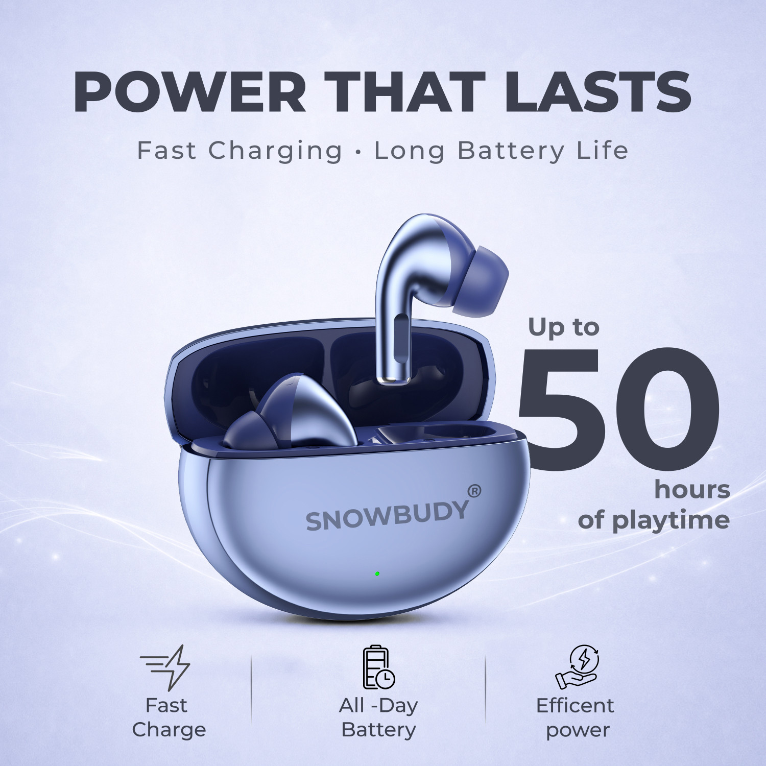 Image of snowbudy Nord 4Pro True Wireless Earbuds with Dual Mic & AI Crystal Clear Call-4 Bluetooth Gaming