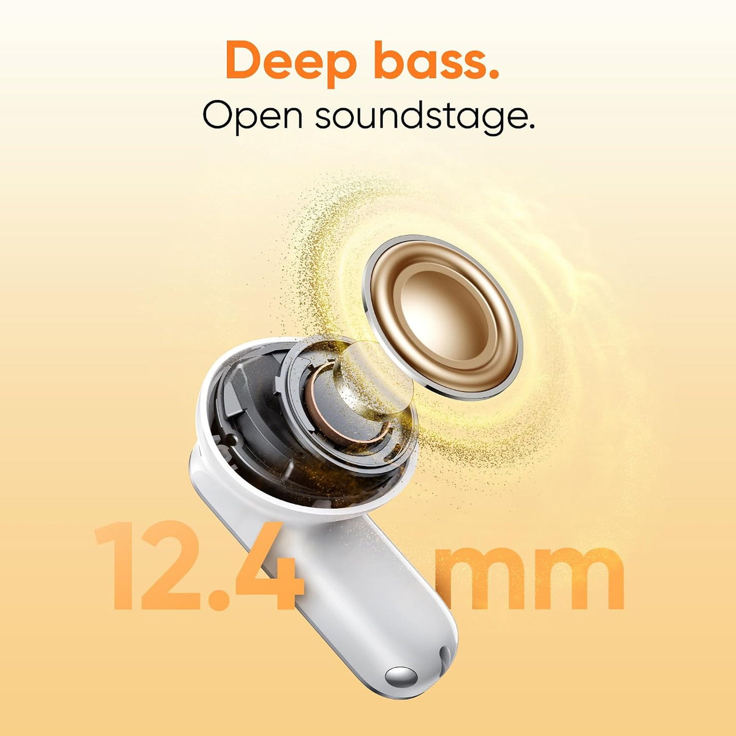 Image of TSEL Buds T500 Pro with 50dB ANC|12.4mm Hi-res Drivers|Spatial Audio|56 Hrs battery Bluetooth Headset (Yellow, True Wireless)