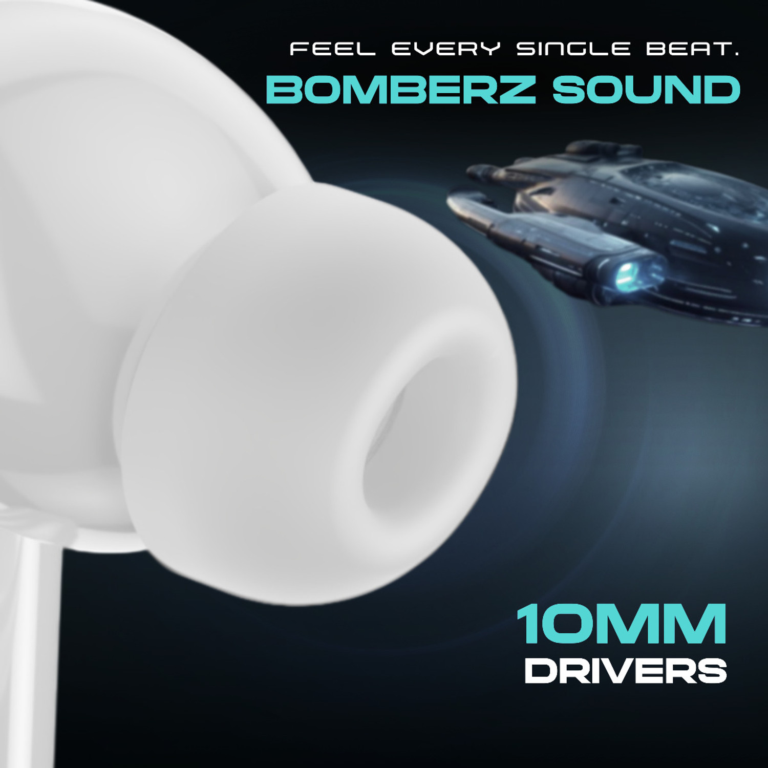 Image of HOPPUP AirDoze C50 Earbuds with 50H PlayTime, 40MS Low Latency, AI ENC & 5.4v Bluetooth