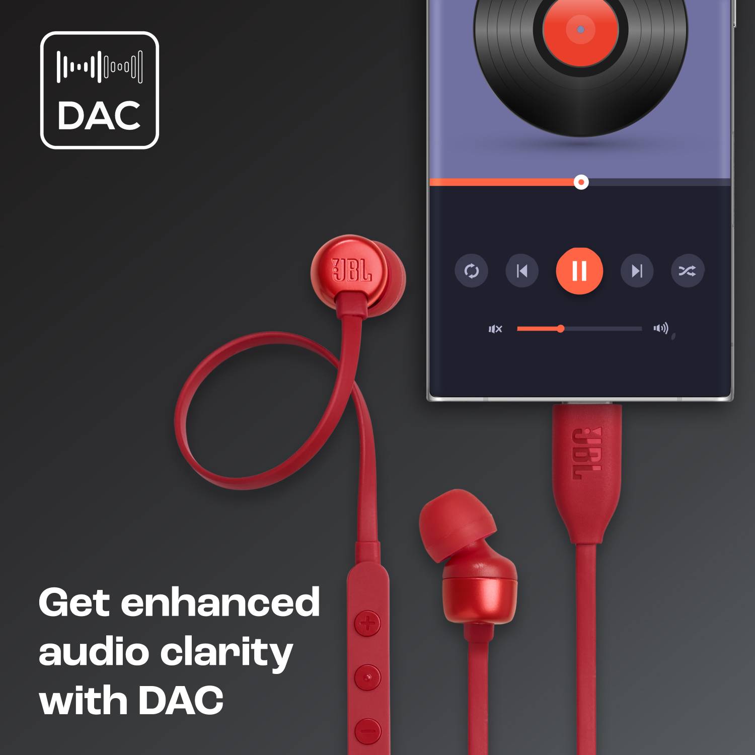 Jbl C150si Jbl Type C Earphones Jbl C100si Jbl C150si Headset JBL C100SI In-Ear Headphones With Mic (Red)