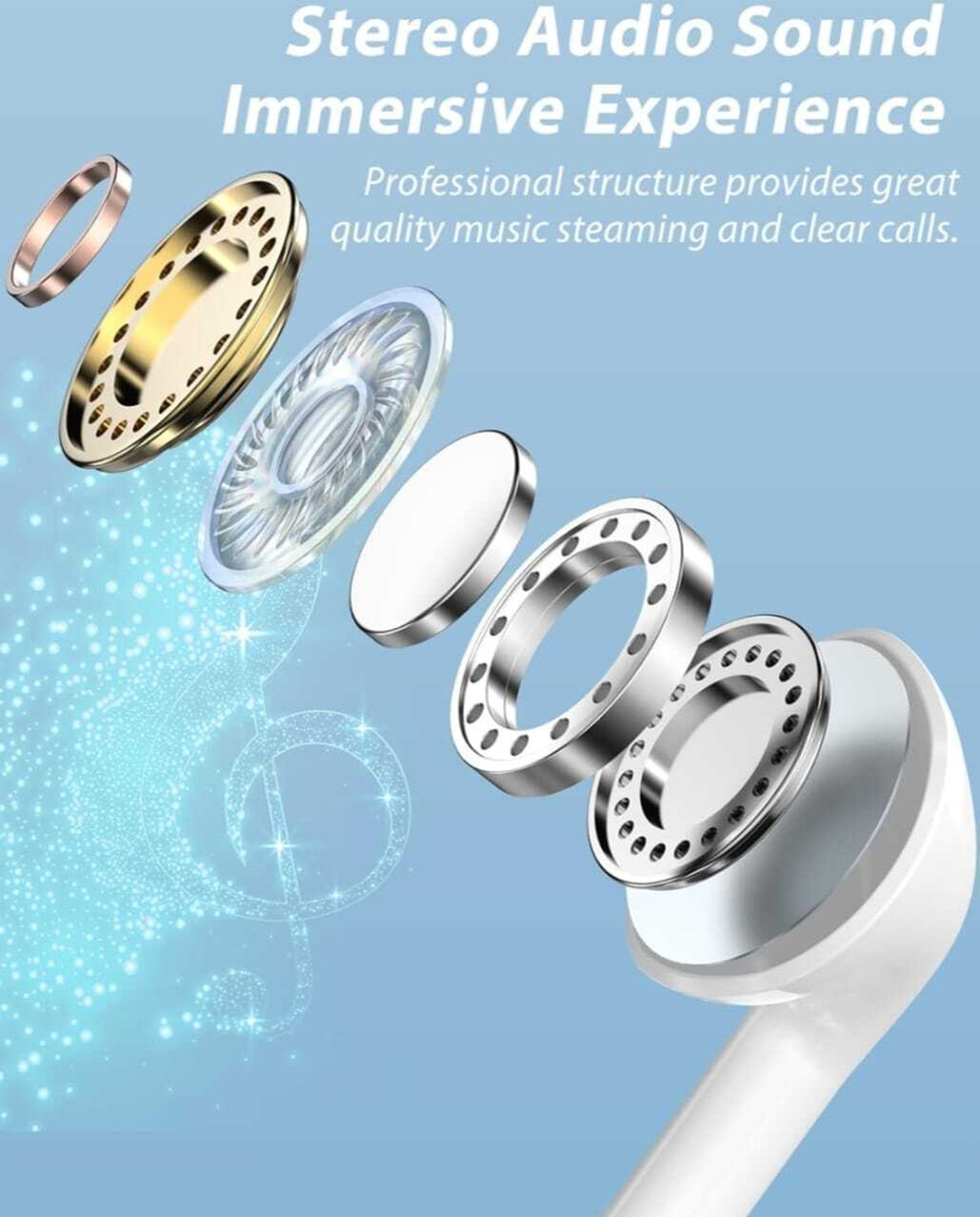 Image of Bxeno Earphones Wired Headset (White, In the Ear)