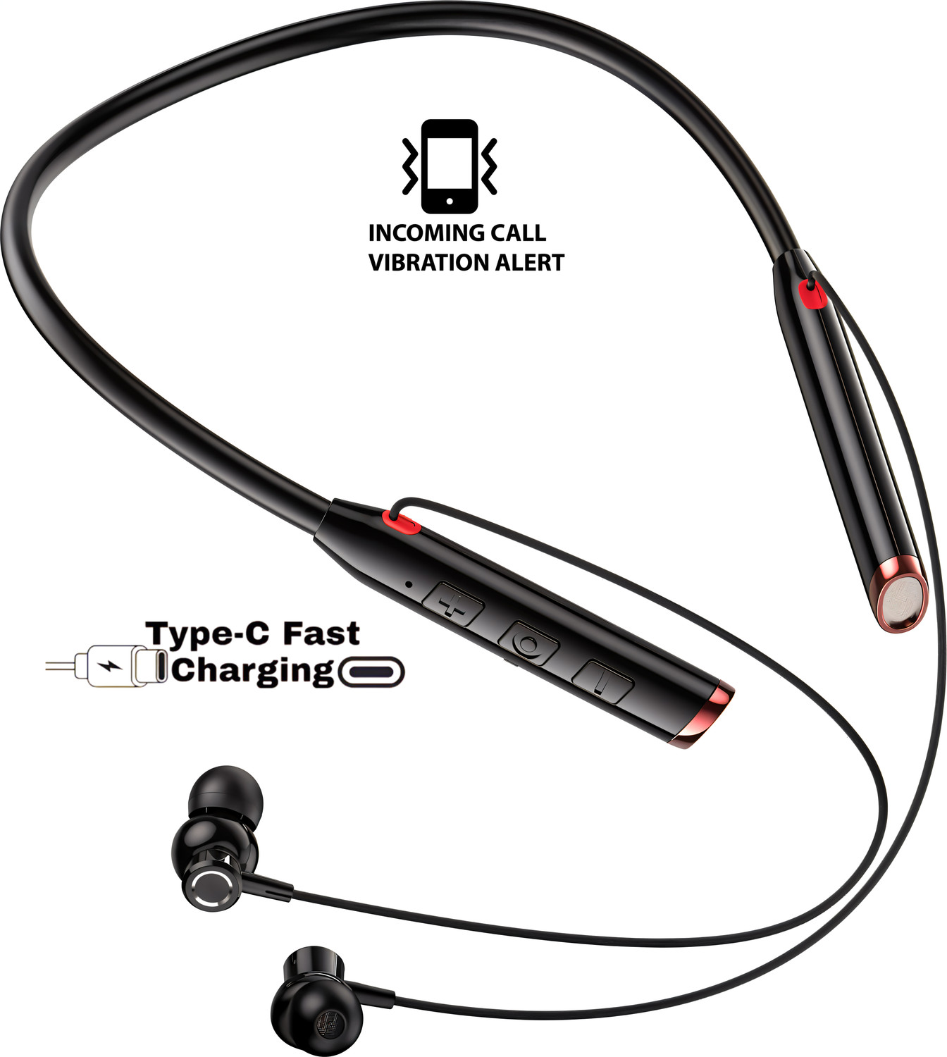 Image of GEMFLY Vibration Alert, 48 Hours Playtime, ENC, HD Sound Quality & Stereo Bass N286 Bluetooth