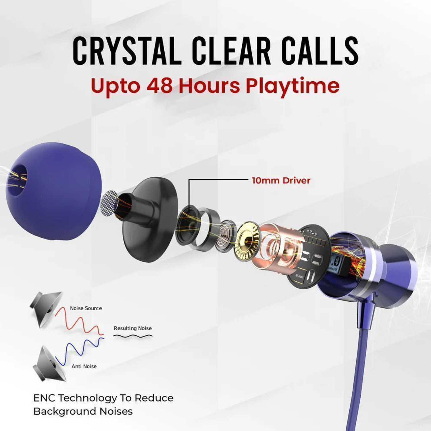 Image of ZPELDORN CH-10 Fox - 48 Hour Playtime Headphone Neckband Earphone (Blue1) Bluetooth