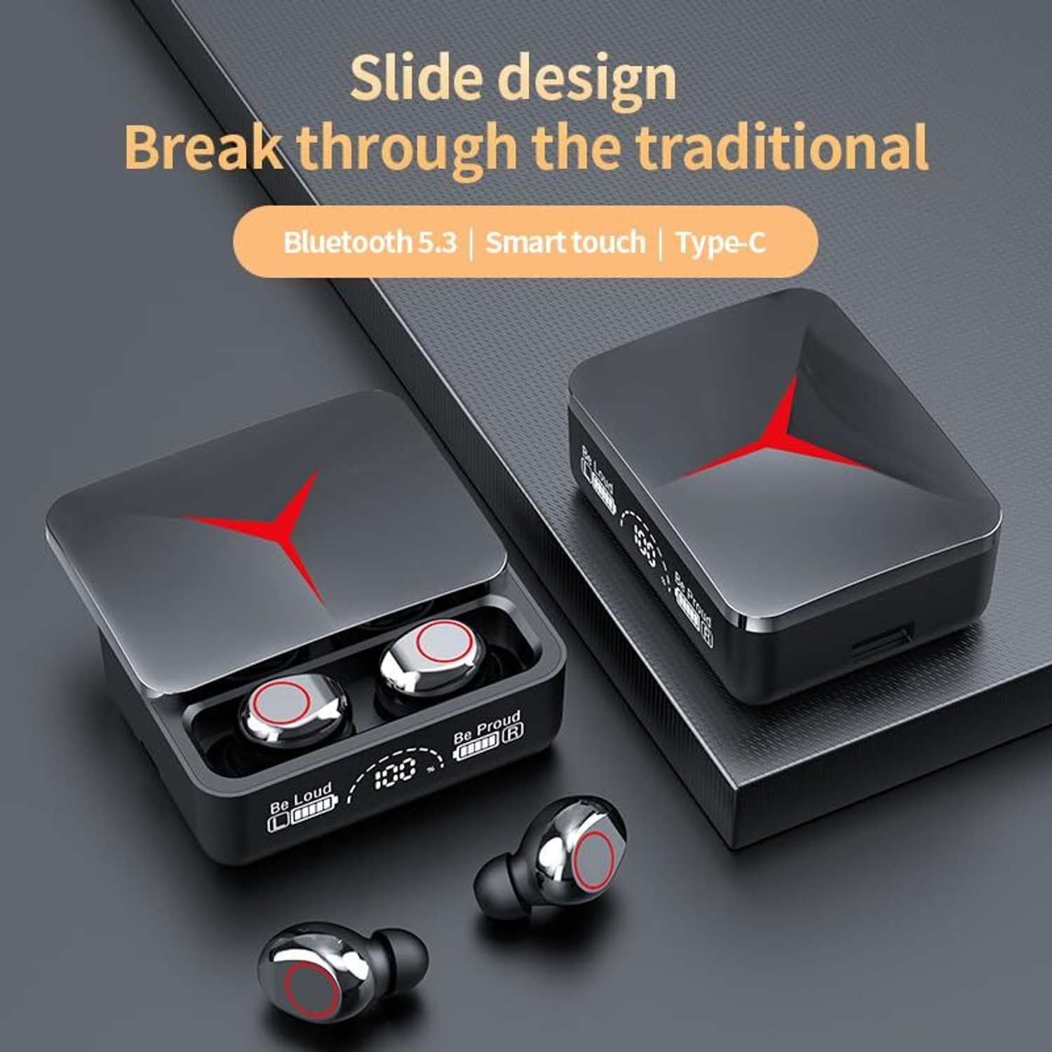 Image of FRONY M90 Wireless (Earbuds) Slide Design, With LED Display, HD Sound Quality A317 Bluetooth