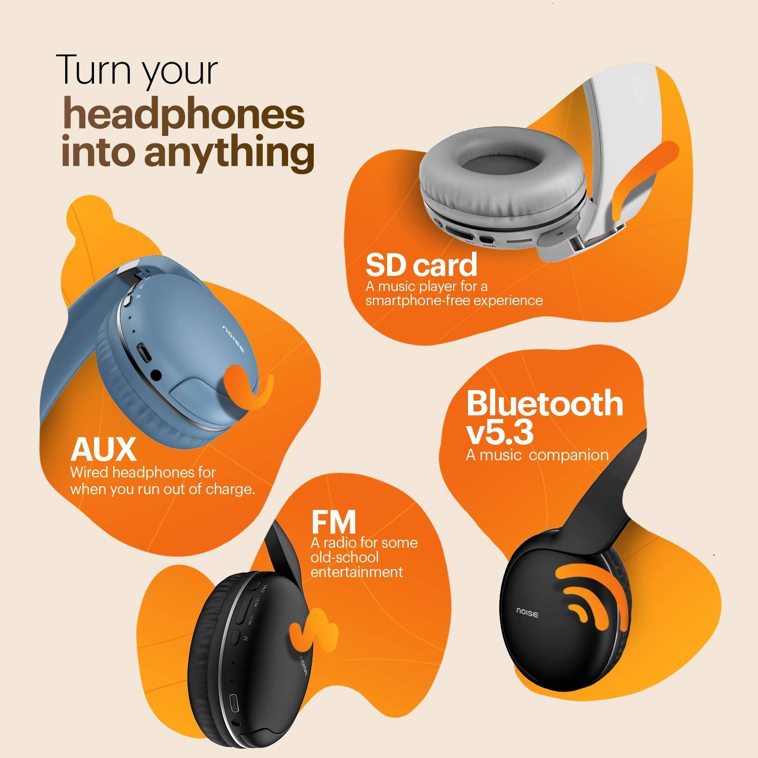 Noise TWO 50 Hours Playtime Wireless Bluetooth Headphone - Image 5