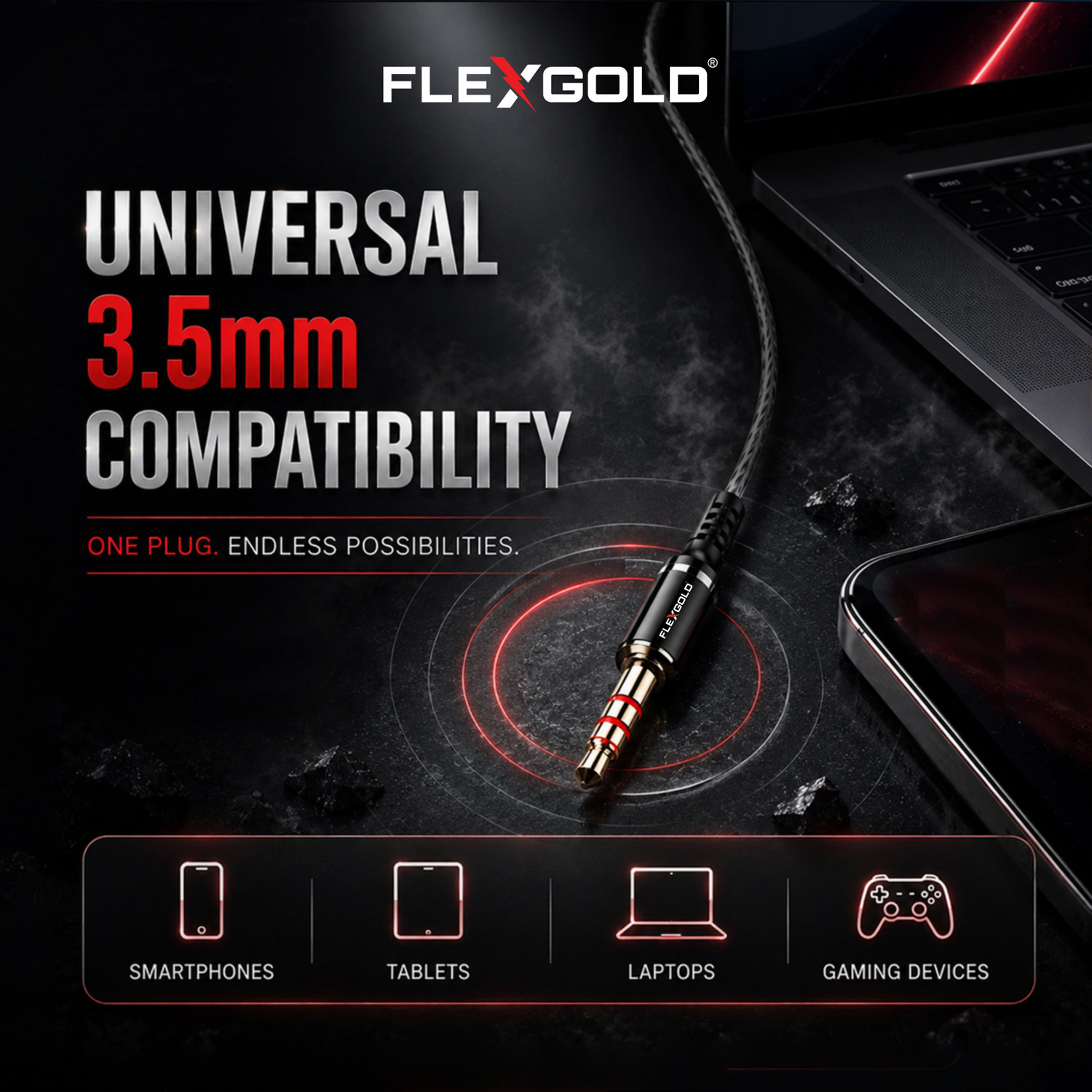 Image of Flex Gold Wired In-Ear Earphones with In-Line Mic, Clear Audio for Music & Calls Wired