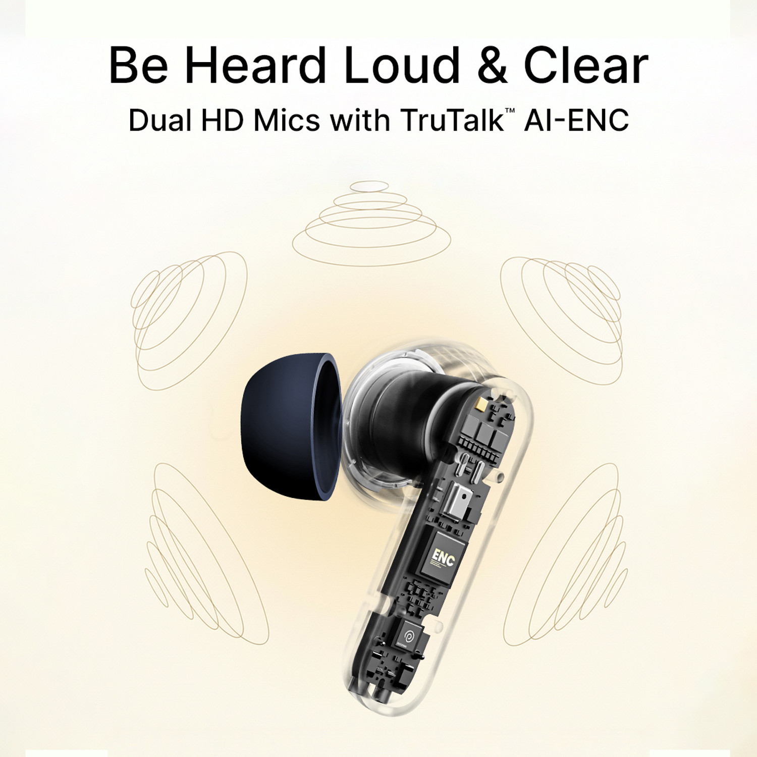 Image of PTron Bassbuds Indie w / AI-ENC Clear Calls, 45hrs Playtime, Custom EQ, App Support Bluetooth