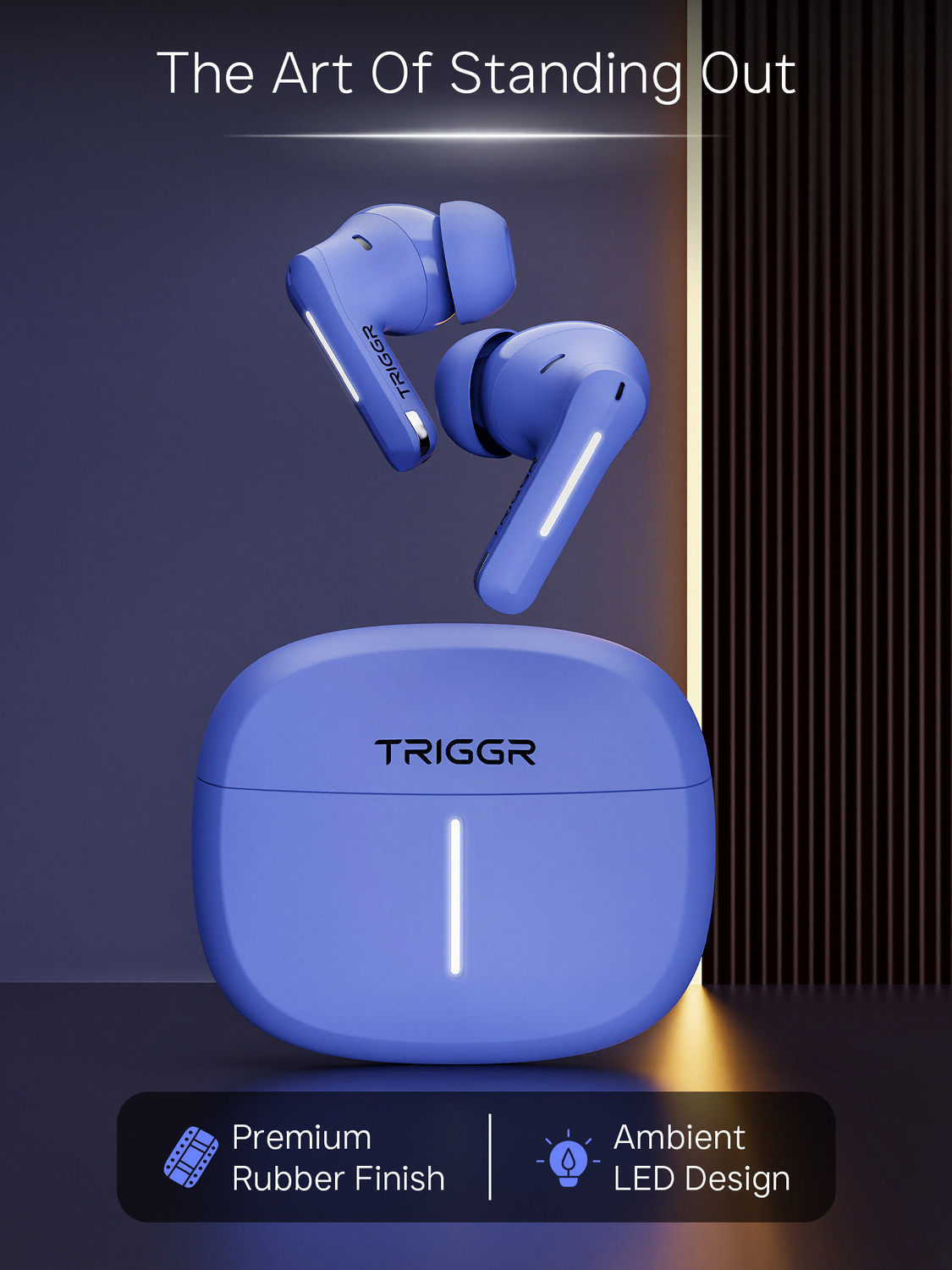 Image of TRIGGR Luma One with Dual Pairing, 4-Mic ENC, 50H Battery, Ambient LED, Rubber Grip Bluetooth
