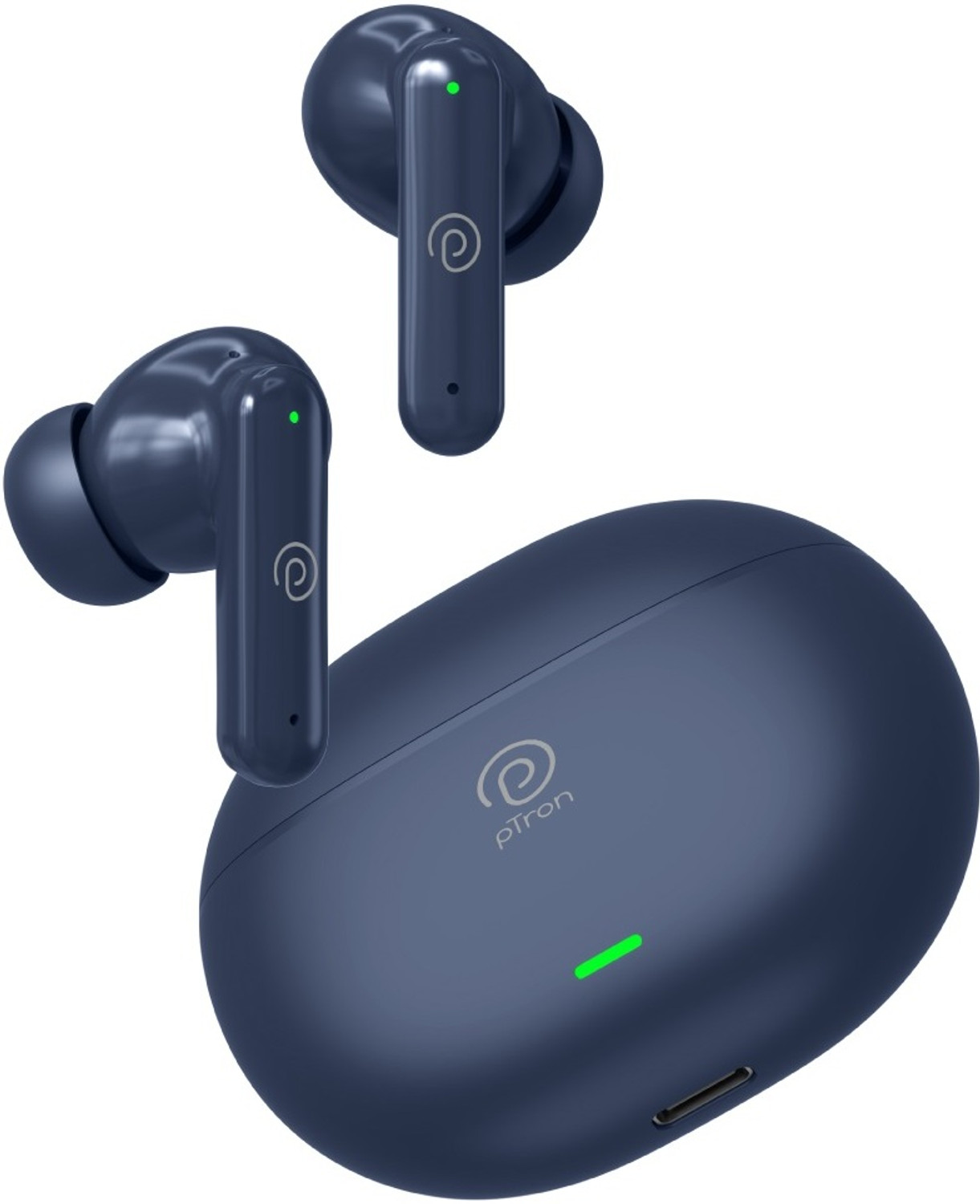 Image of PTron Basspods Turbo - 200hrs Playback, AI ENC 4 Mic,Deep Bass,Emergency Power bank Bluetooth