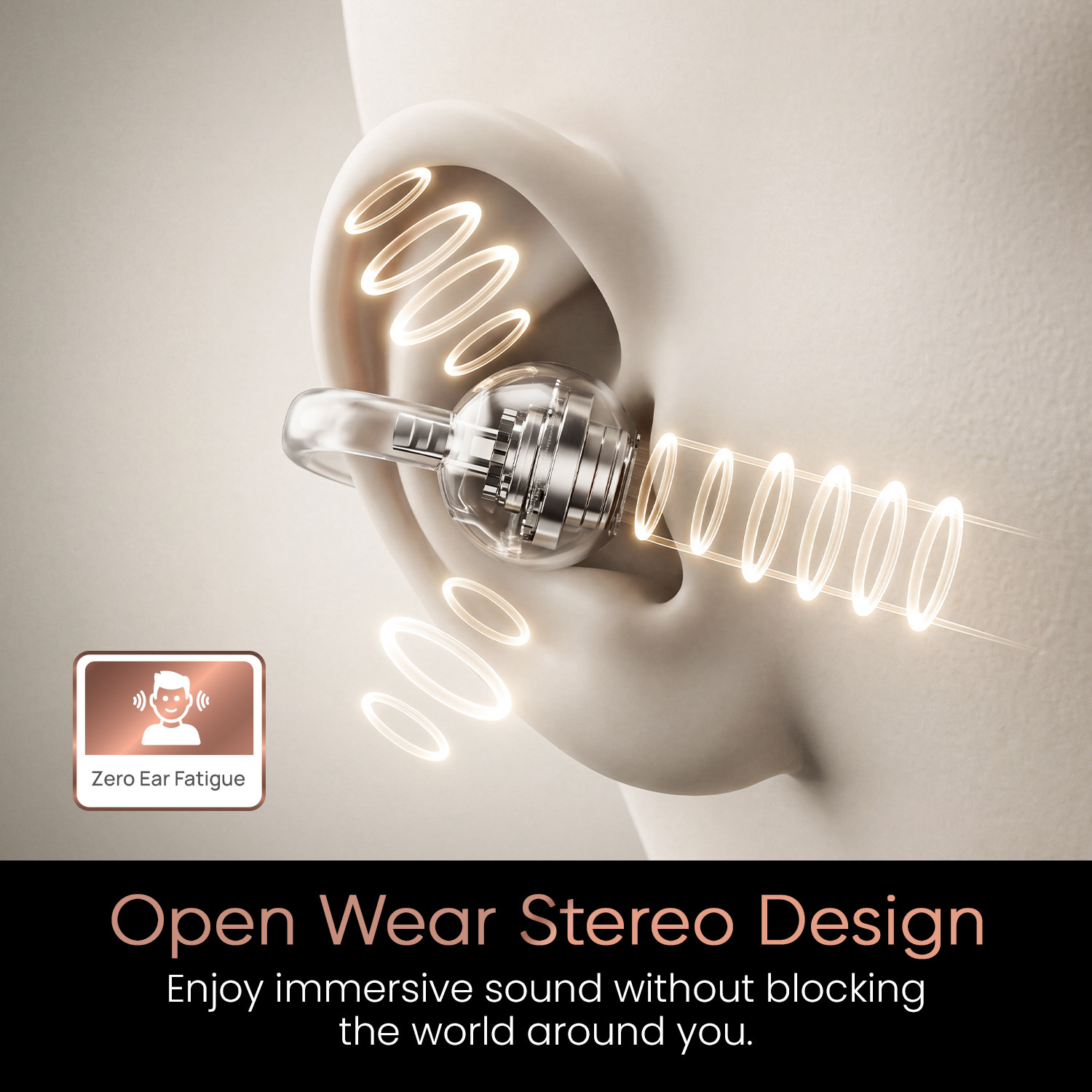 Image of Hammer Aura Air Open Ear Listening, 60 Hours Playtime, ENC, OWS, V6.0 Bluetooth