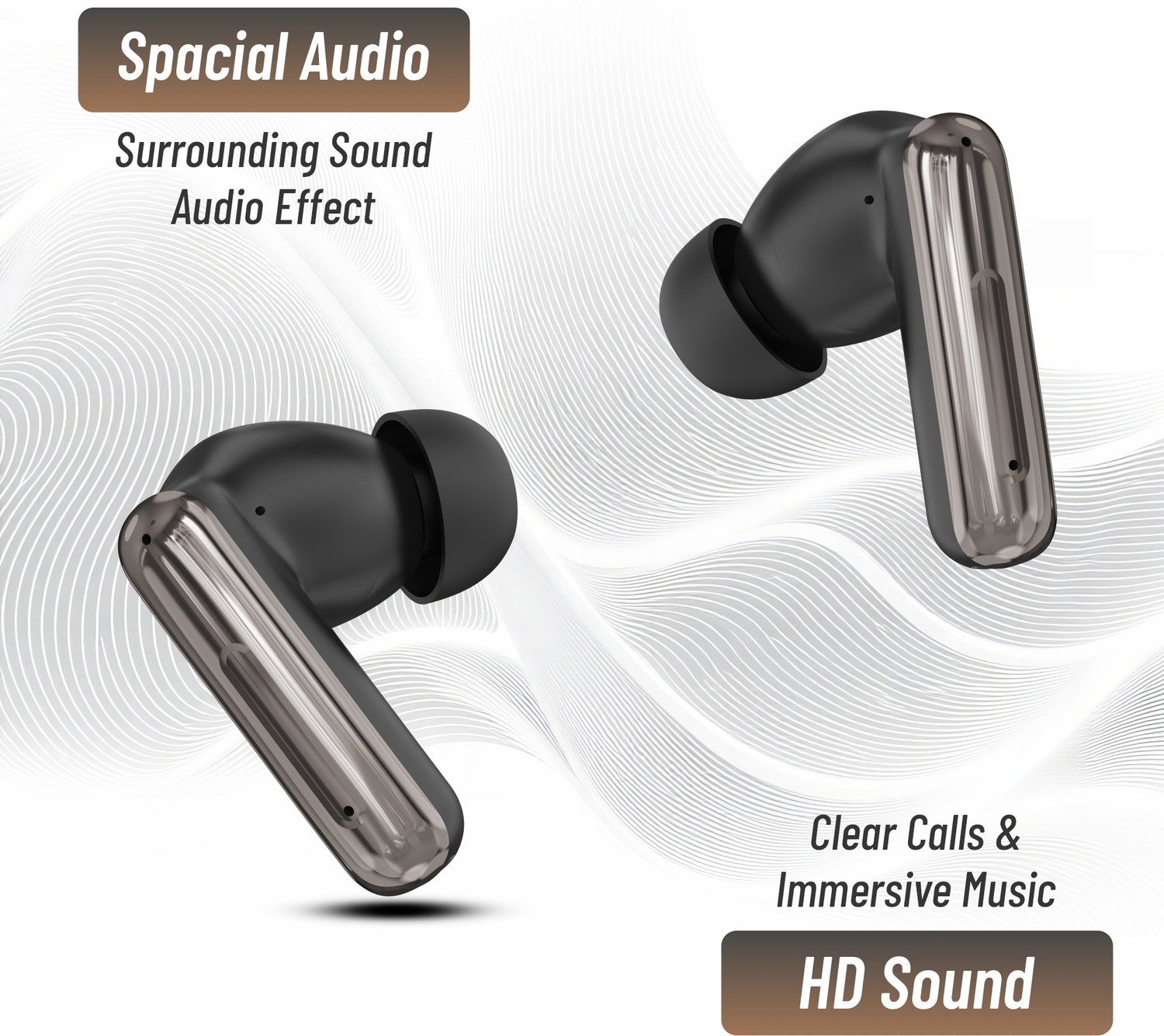 Image of Aroma TWS1 V5.4 Upto 60Hr Playtime*, ENC, Dual Paring, Fast Charging, Heavy Bass Bluetooth