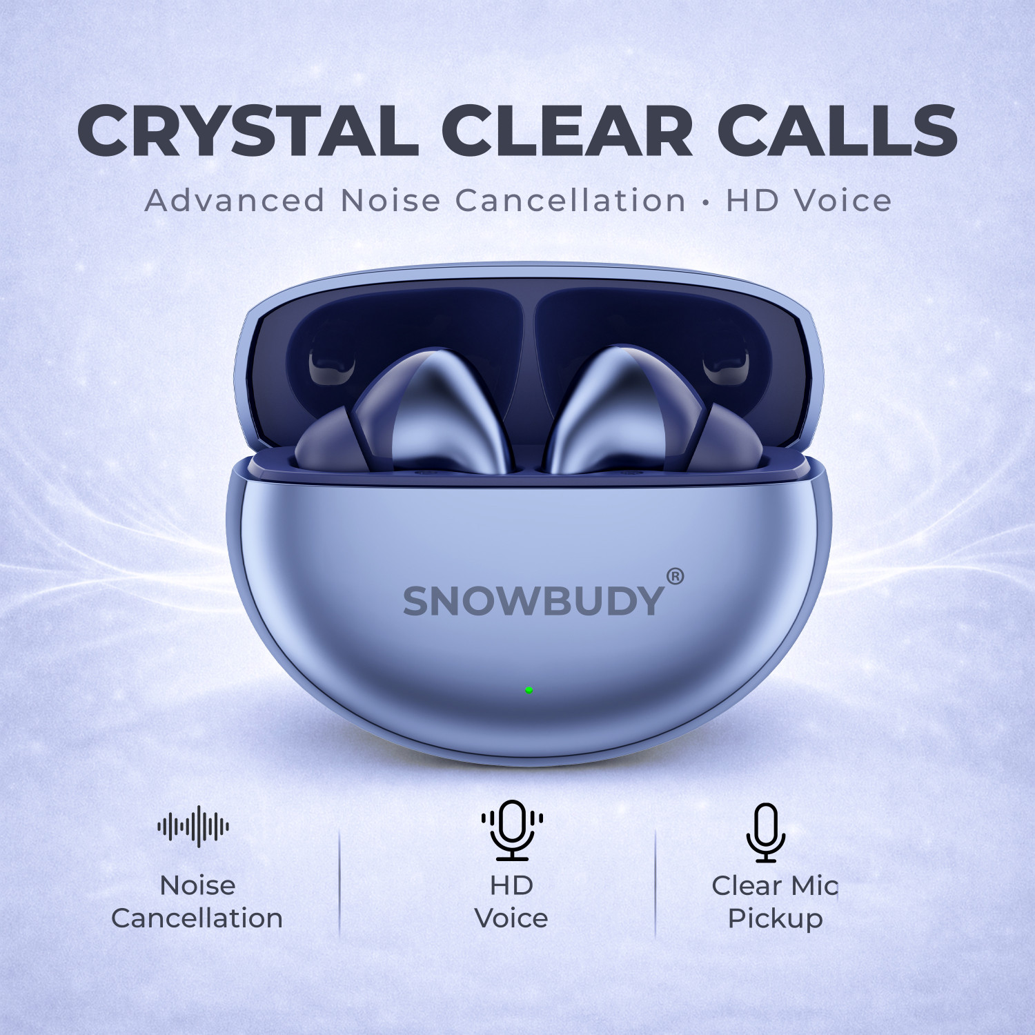 Image of snowbudy Nord 4Pro True Wireless Earbuds with Dual Mic & AI Crystal Clear Call-4 Bluetooth Gaming