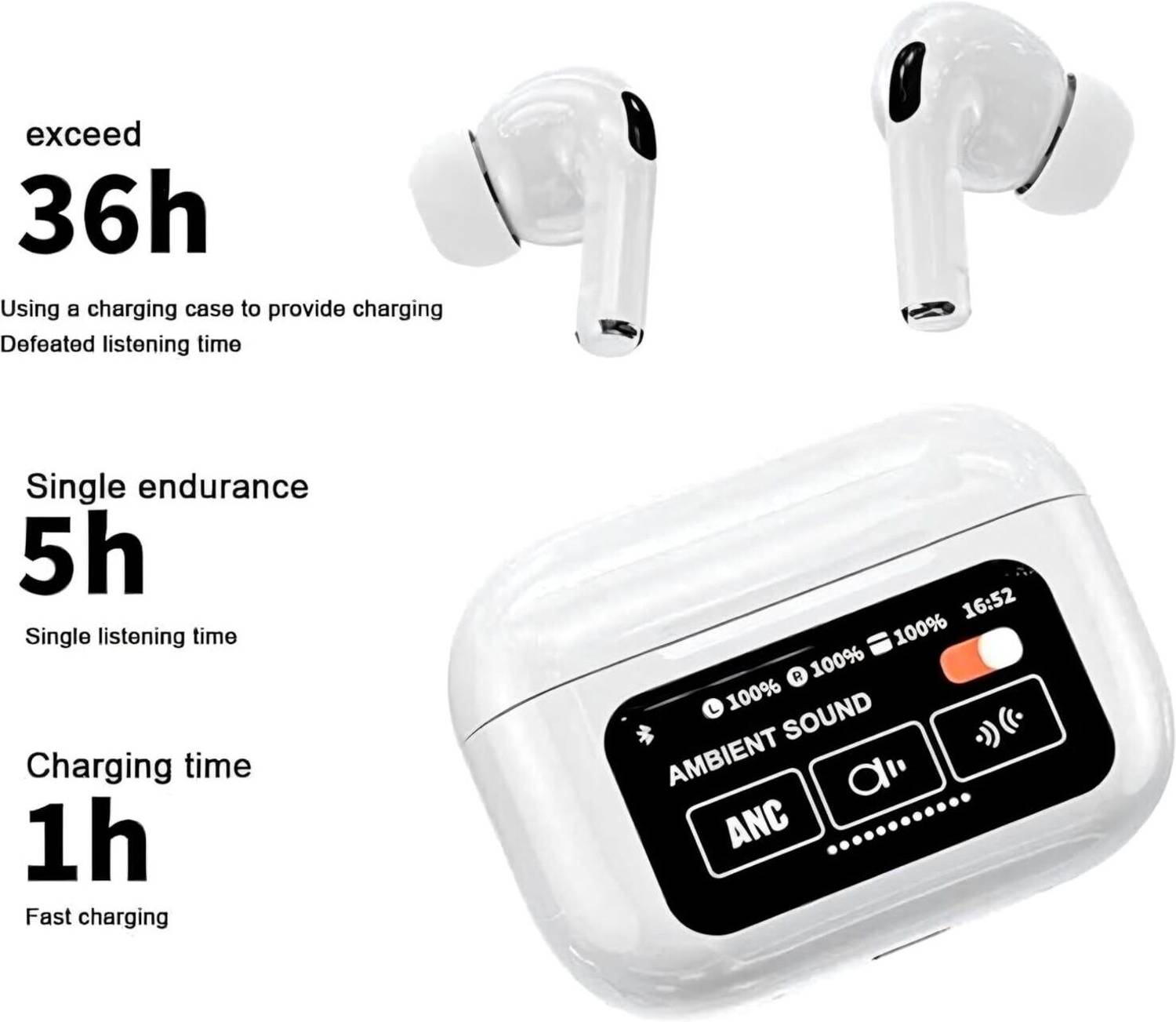 Hectic Touch Display Earbuds with 60hr Playtime - Image 3