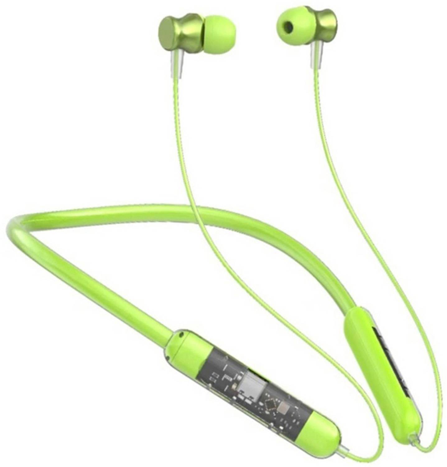 IZWI 35Hr Play Bluetooth Gaming Headset (Green ,High Bass,Transpa