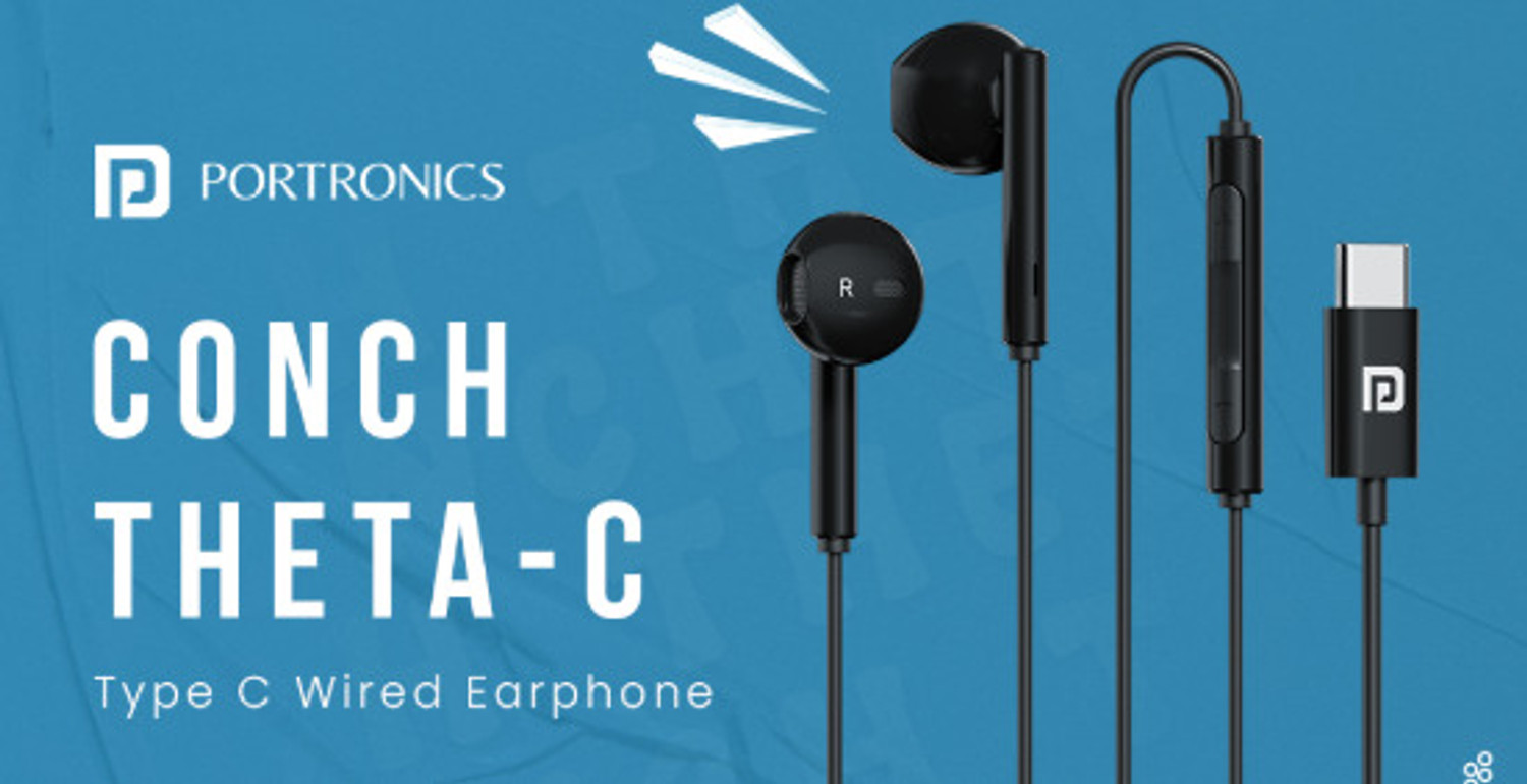 Image of Portronics CONCH THETA-C IN LINE MIC WIRED EAR PHONE WITH 14.2MM DYNAMIC Wired