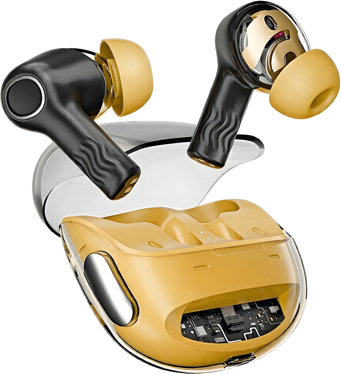Image of Qvee Nirvana Crystal - 48Hrs Playtime Bluetooth Wireless Earbuds Headphone, Ai ANC-35 Bluetooth Gaming