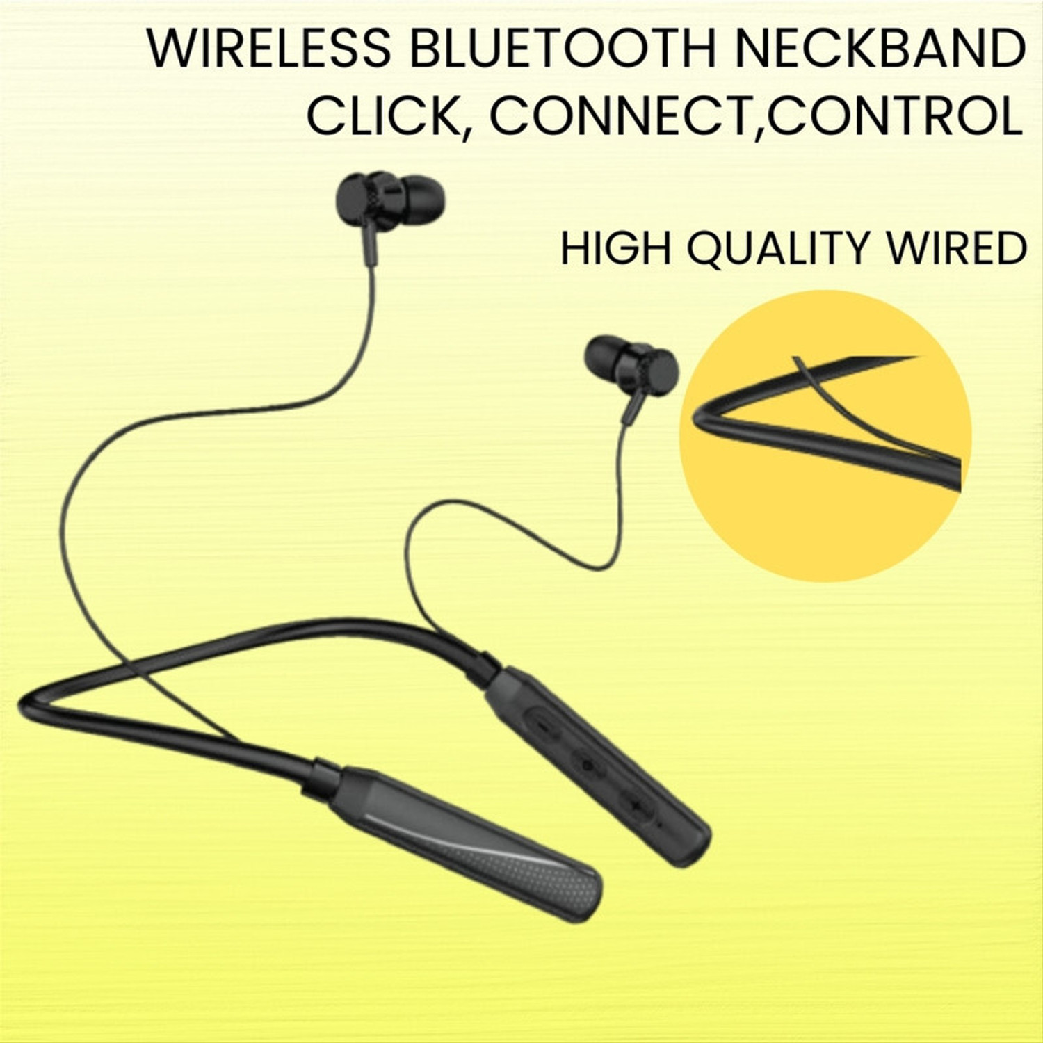 Image of GUGGU Bluetooth Neckband, Wireless Earphones In-Ear With Music Headset Deep BassKA358 Bluetooth Headset (Black, True Wireless)