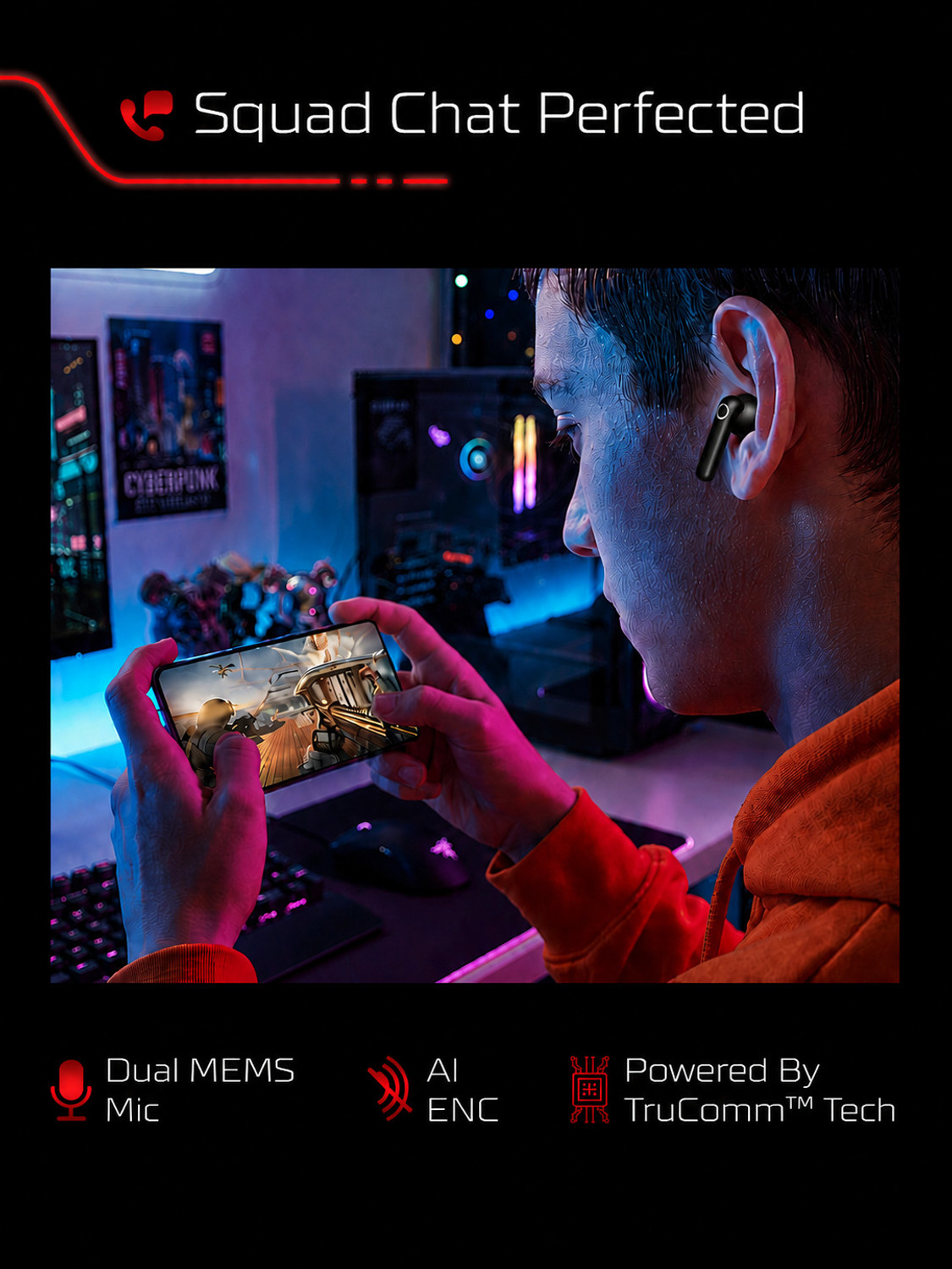 Image of Mewiq Wireless Earbuds | 200Hrs Standby |40Hr Playtime | Type-C | Dynamic Drivers-1 Bluetooth