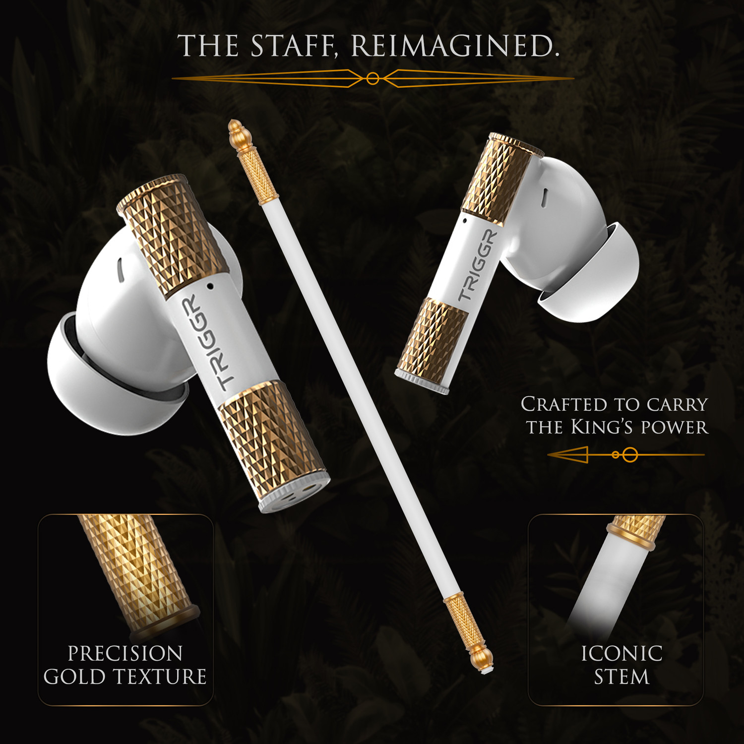 Image of TRIGGR Wukong 35dB ANC, 4-mic ENC, Dual Pairing, 60H Battery, Monkey-king Design, v6.0 Bluetooth Gaming
