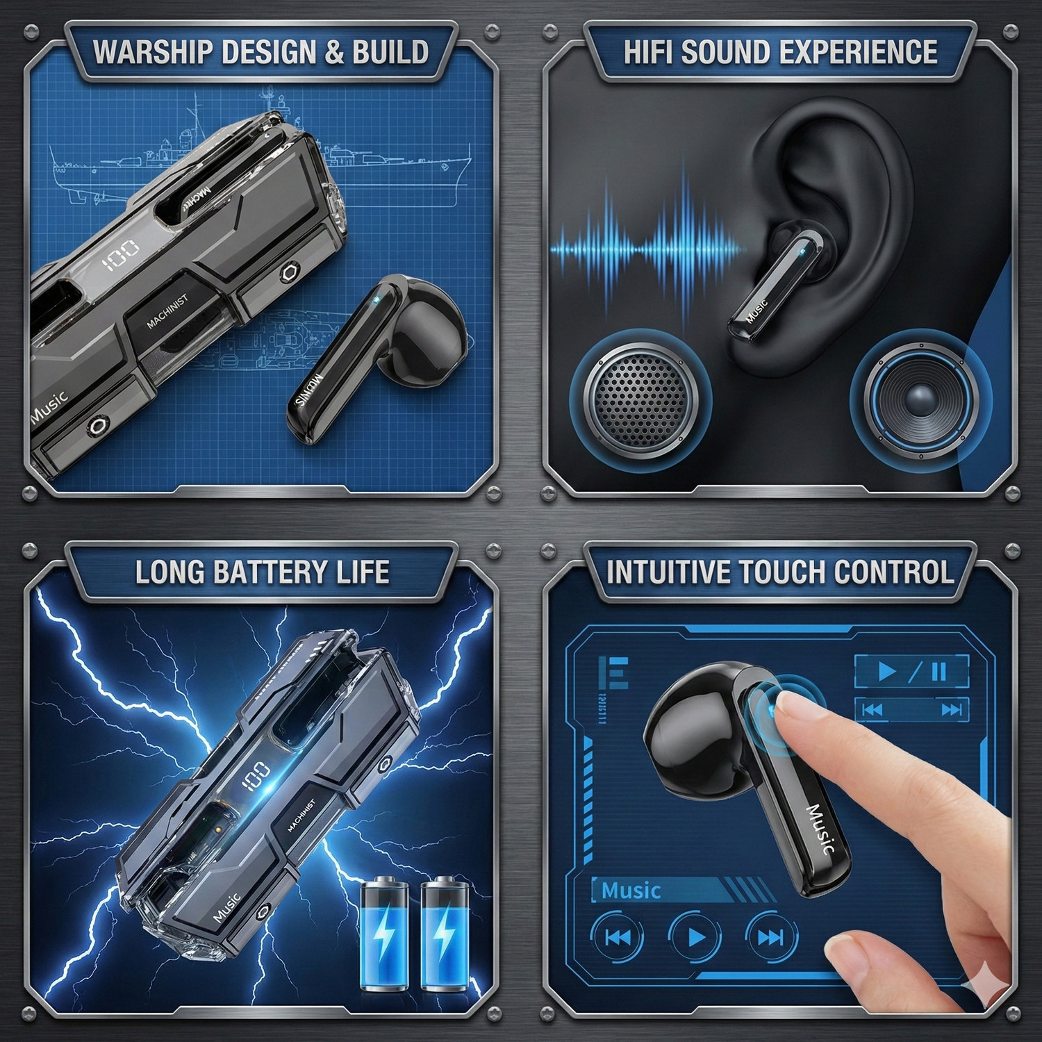 Image of MECKWELL K8 True Wireless Earbud Active Noise Reduction Bluetooth High Sound Quality Bluetooth