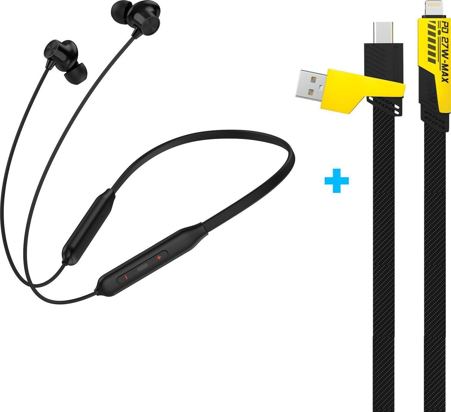 Aroma Combo 1 - NB120 Amaze upto 50H* Neckband + UC720, 4in1 65W