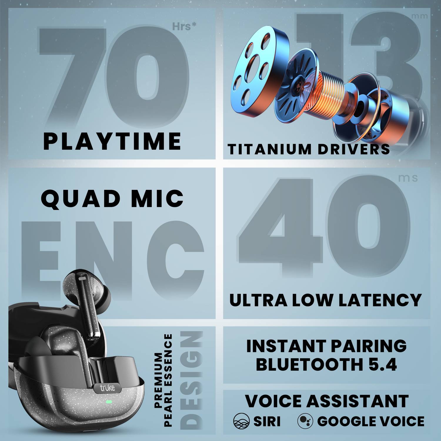 truke Buds Aura Earbuds 70H Playtime - Image 2