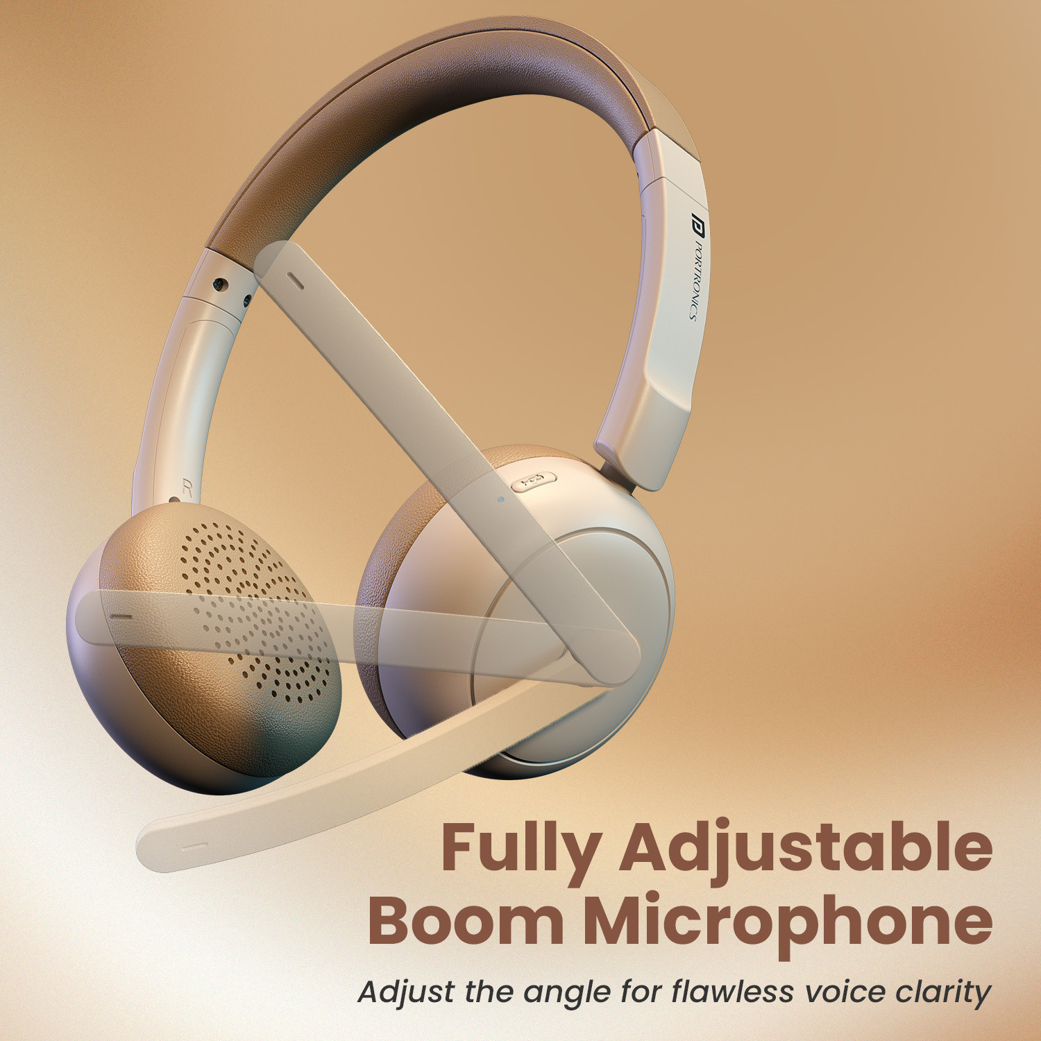Image of Portronics Muffs A3 On ear Headphone,Inbuilt Flexible Boom Mic,Dual ENC Technology,50 Hrs Bluetooth
