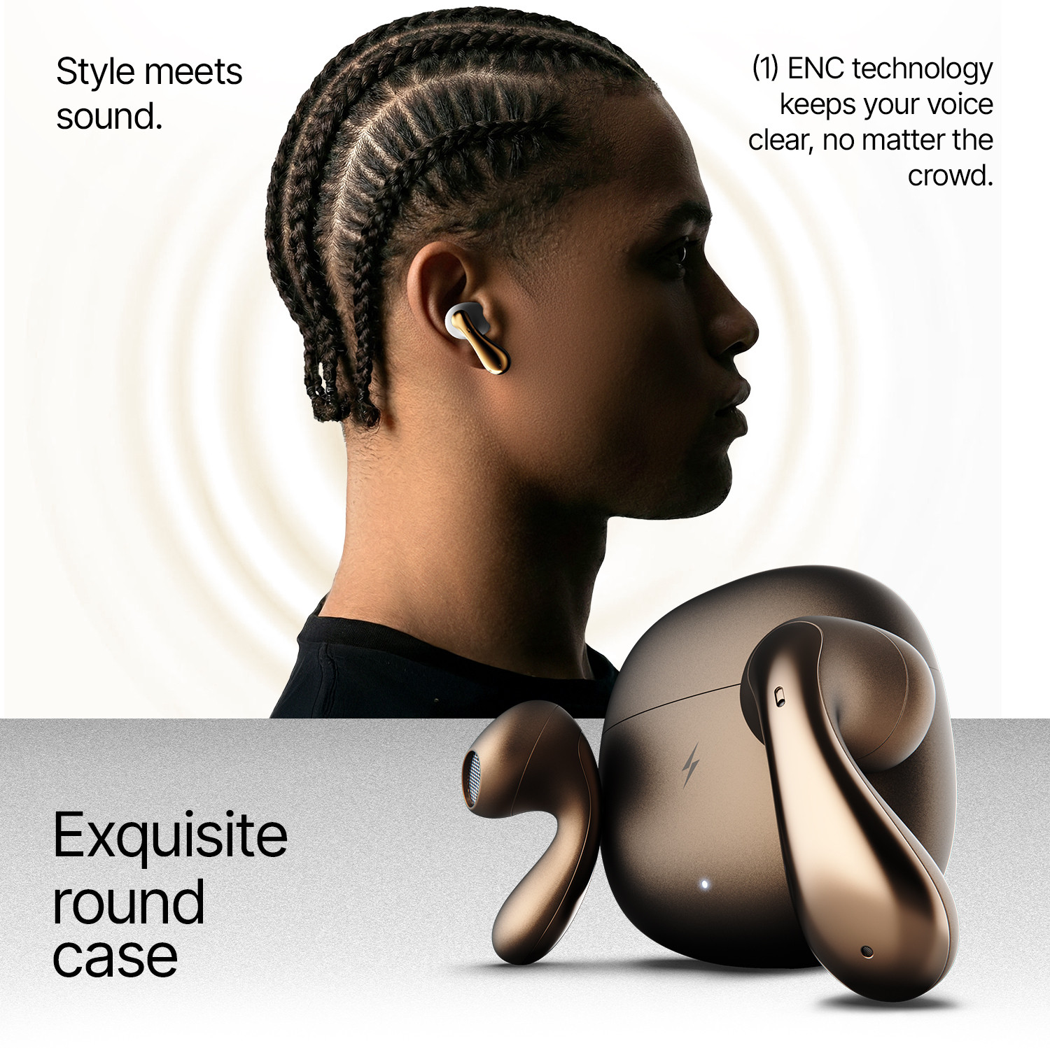 Image of Fire-Boltt Aero Lite TWS Earbuds, Custom EQ Profiles, 50H Battery, Quad Mic ENC, BT 5.4 Bluetooth
