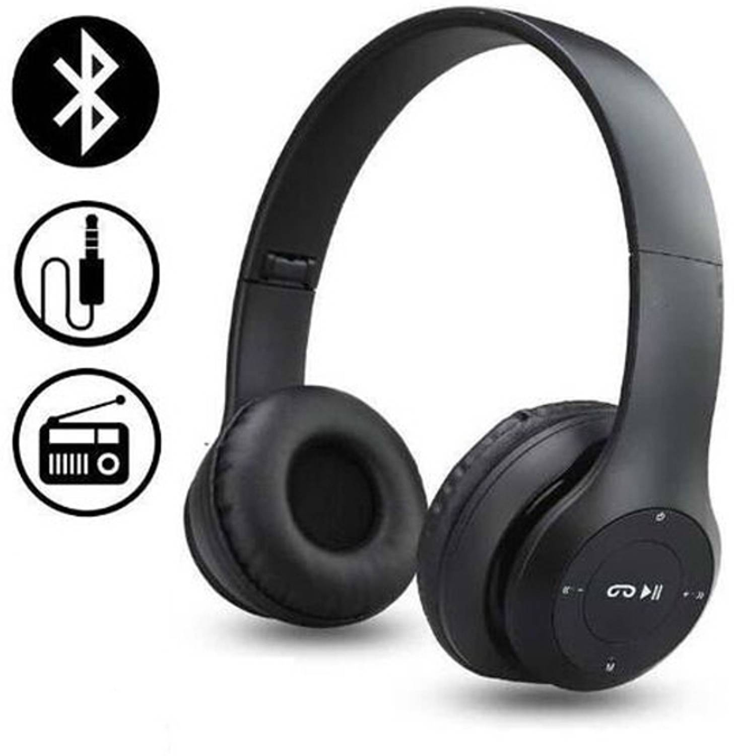 Techpunch COMFORTABLE EAR PADS WIRELESS HEADPHONE WITH AUX SUPPOR
