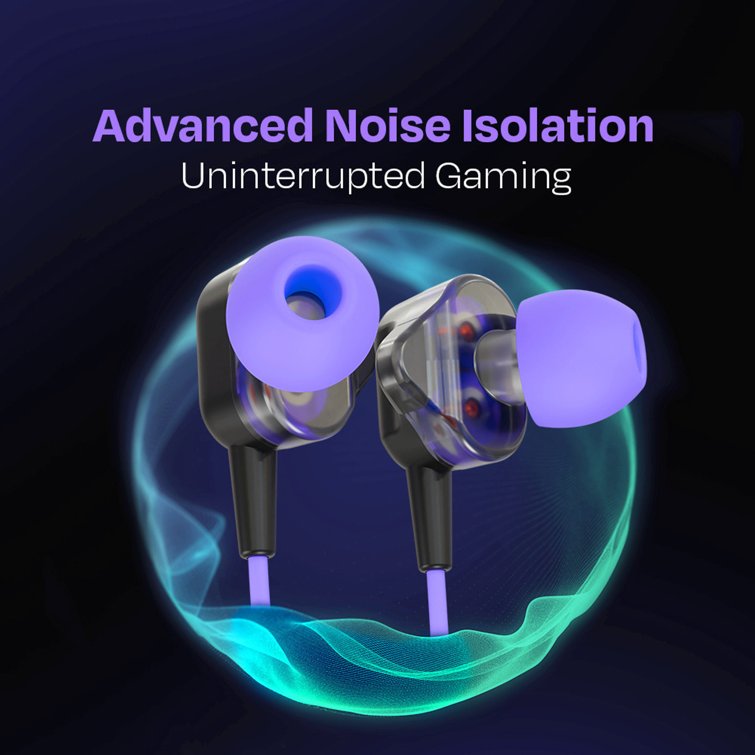 Image of Kreo Hydra Type C In-Ear Wired Earphones with Mic, Earphone Wire, Tangle-free cable, Wired Gaming