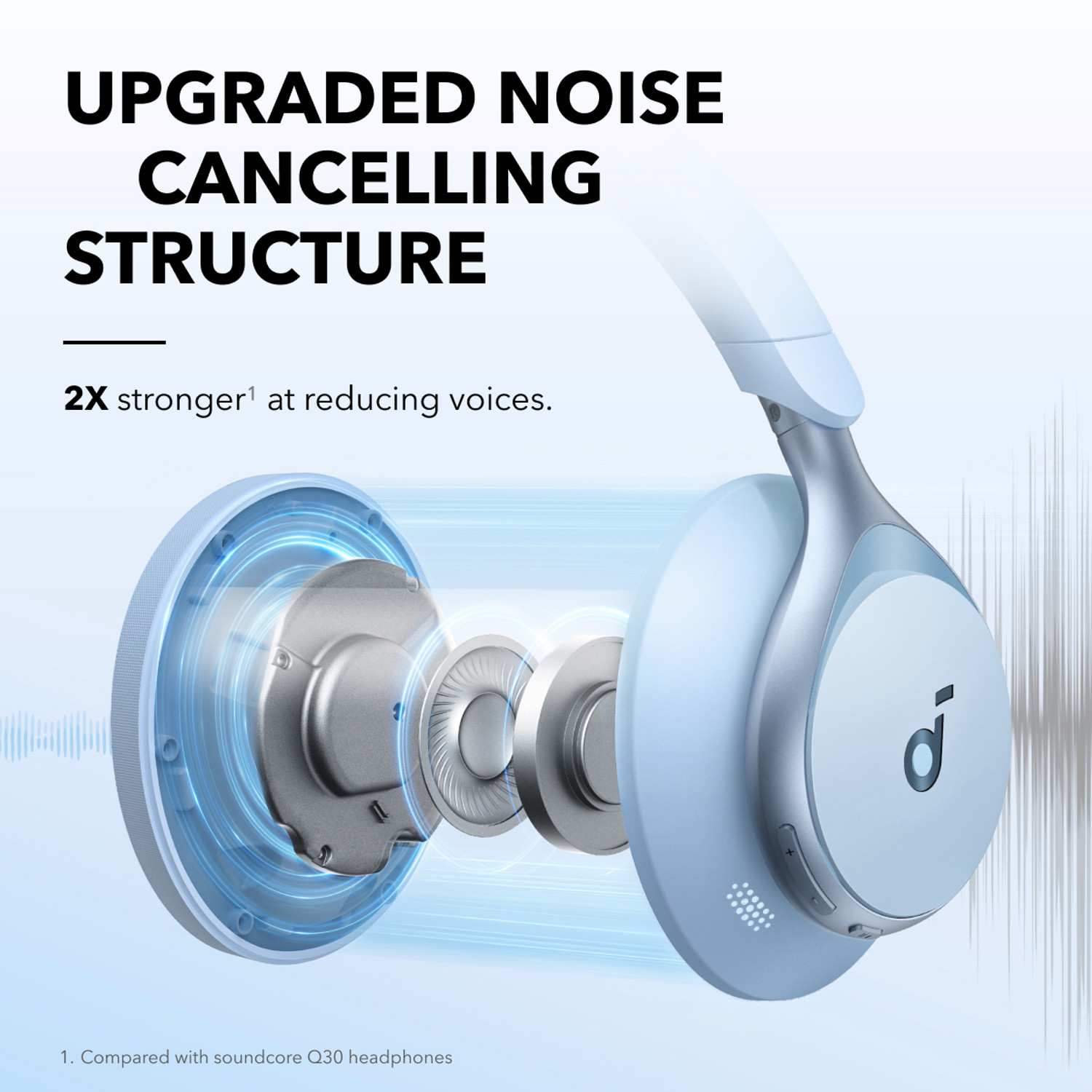 Image of soundcore by Anker Space One Hi-Res wireless, LDAC, Active noise cancellation, 40 Hrs, 40mm drivers Bluetooth & Wired