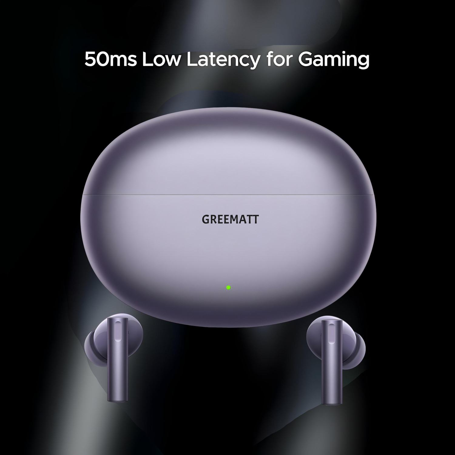 Image of GREE MATT Air 6 TWS Earbuds, 12.4mm Deep Bass, 40 Hrs Playtime, 360 Spatial Audio A589 Bluetooth