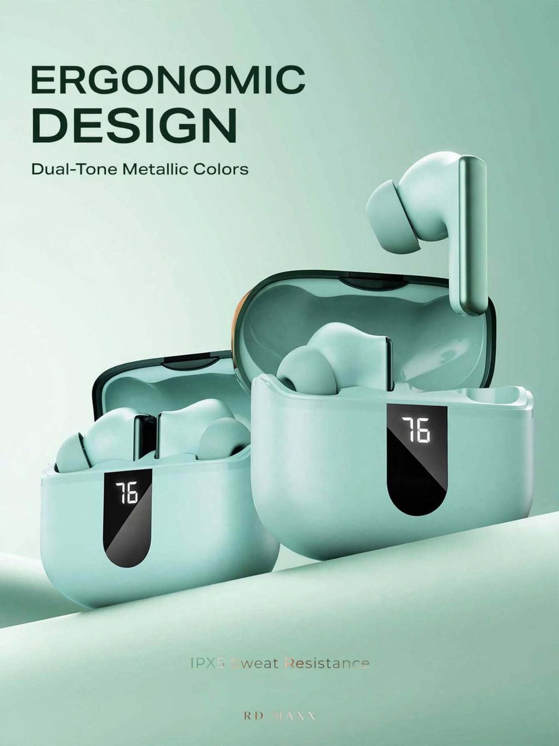 Image of RD maxx Boot Prime 181 new premium Quality earbuds Bluetooth Headset (Green, True Wireless)