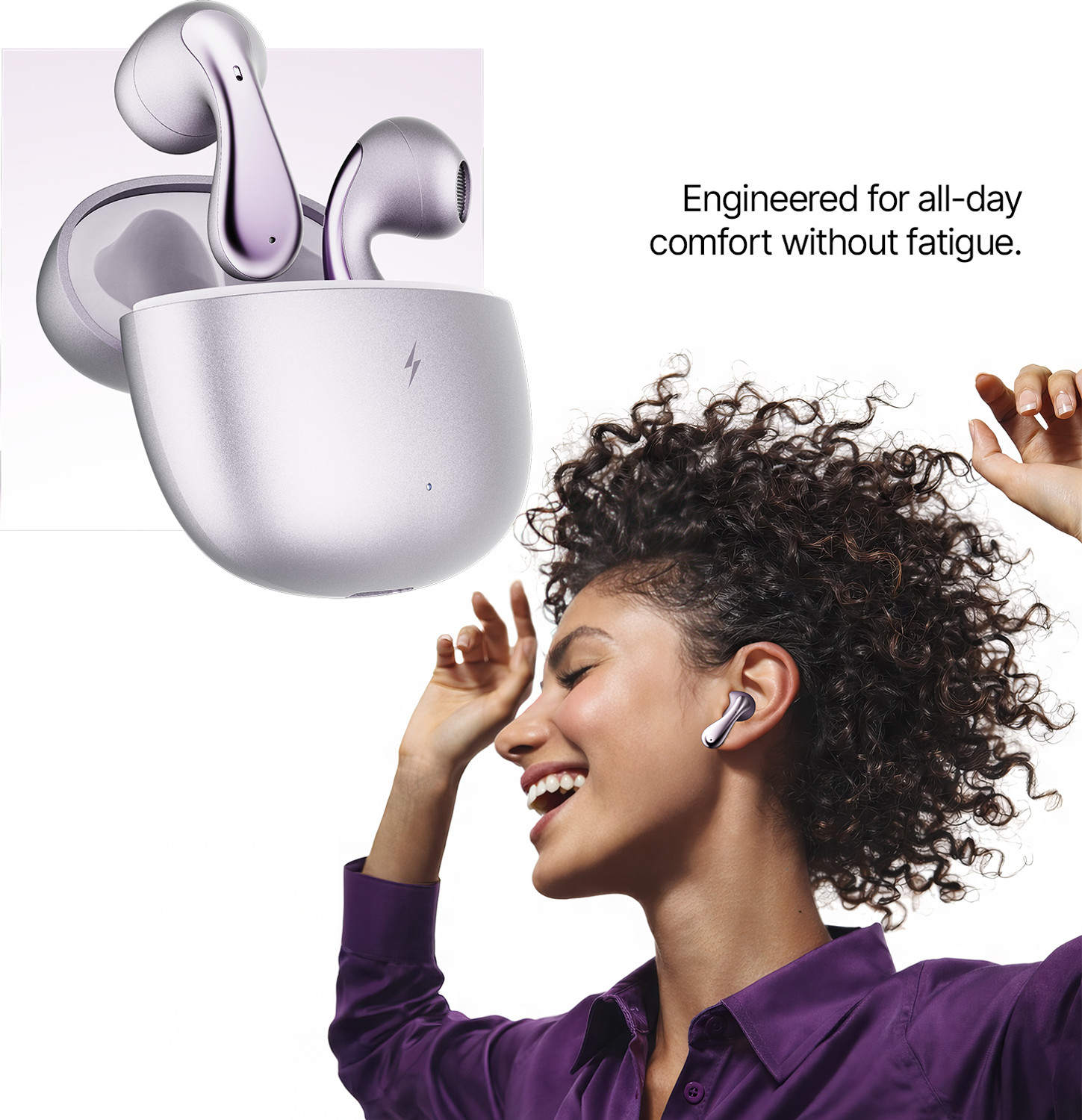 Image of Fire-Boltt Aero Lite TWS Earbuds, Custom EQ Profiles, 50H Battery, Quad Mic ENC, BT 5.4 Bluetooth
