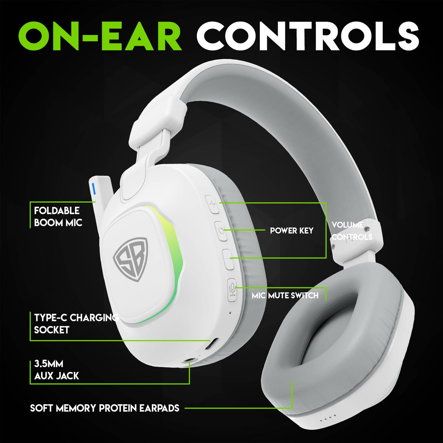 SpinBot HX300 Bluetooth Gaming Headphones - Image 5