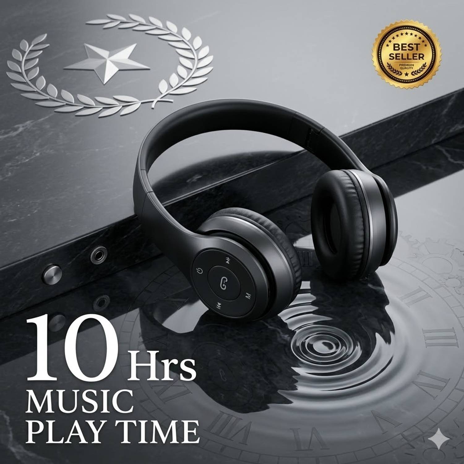 Worricow Bluetooth Headphones with 12H Playtime and 10mm Bass Driver