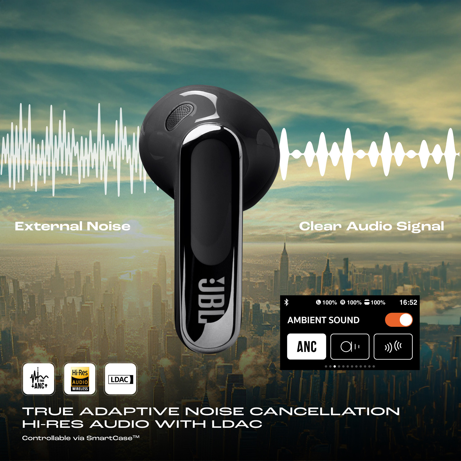 Image of JBL Live Flex 3, Hi-Res LDAC Audio ANC TWS, SmartCase,50H Runtime,Charging Bluetooth