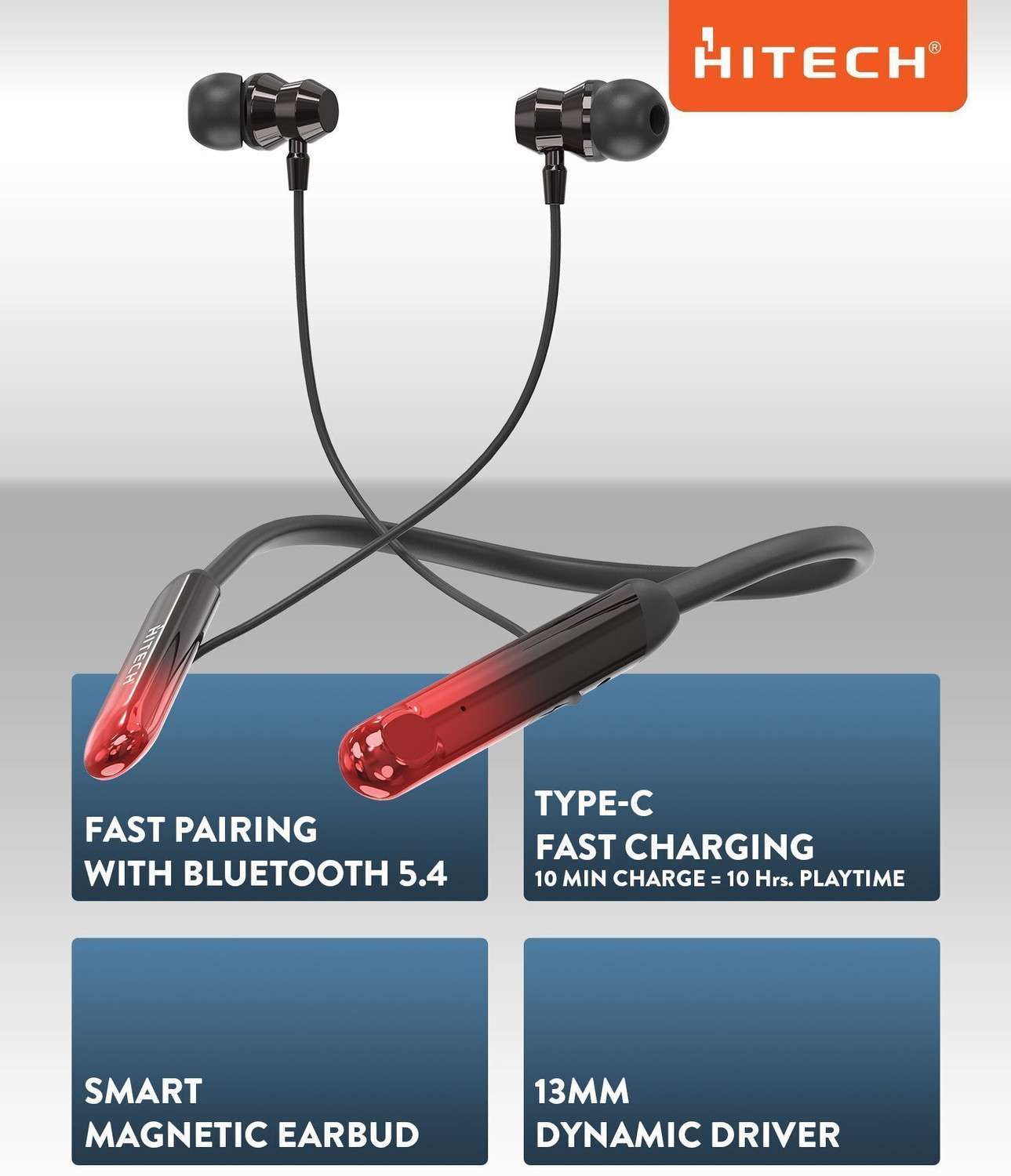 Image of HITECH HT-56 FUSION-BLACK Bluetooth & Wired