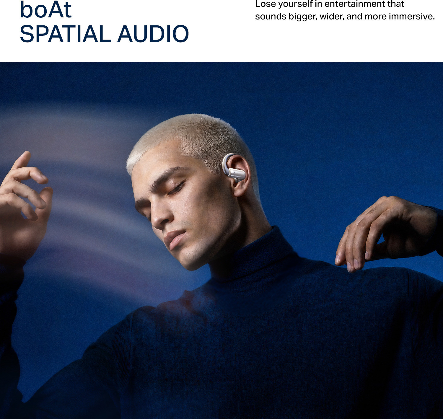 Image of boAt Airdopes Stride,50H Battery,Quad Mic,ENx, BEAST Mode,Spatial Audio,Multi-Connect Bluetooth