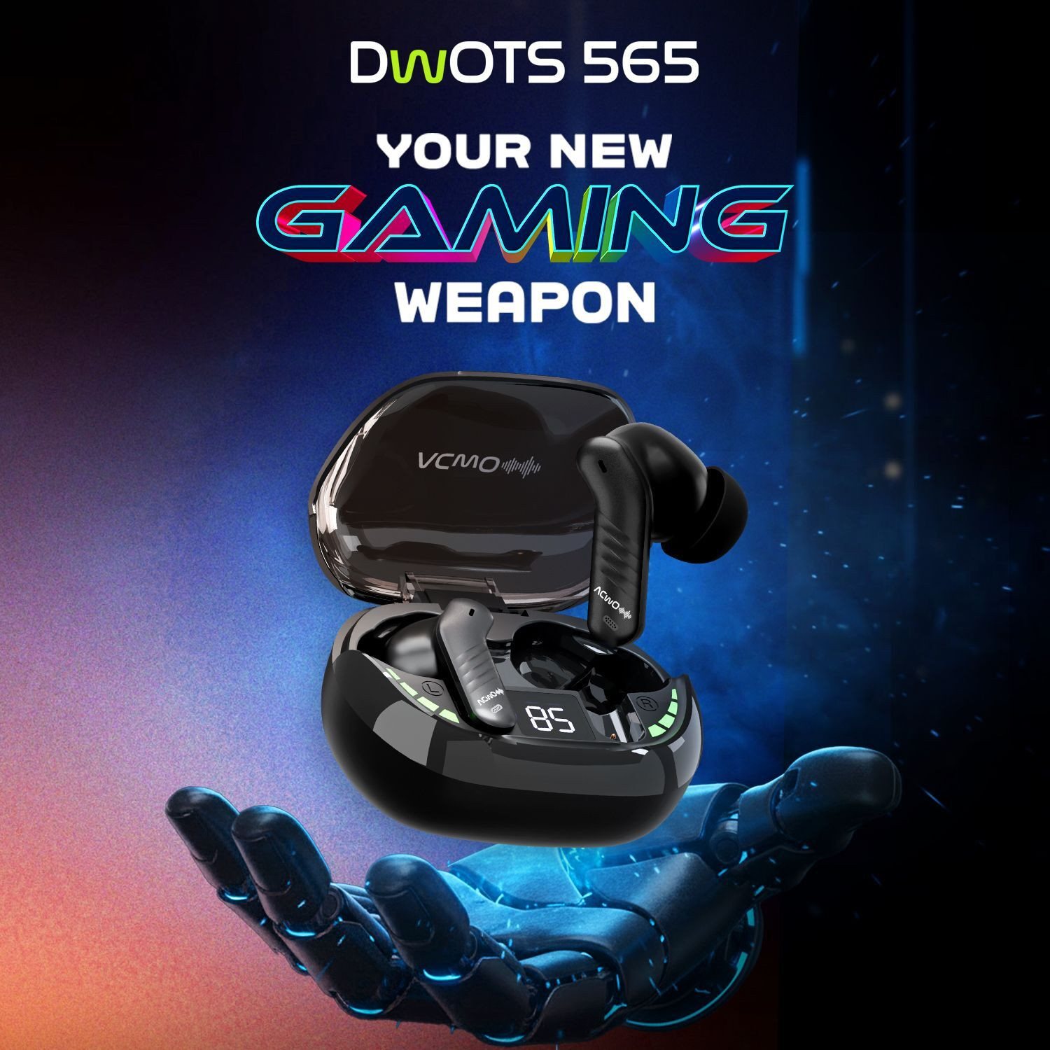 Image of ACwO DwOTS 565 40ms Game Mode, 55Hrs Playtime, up to 32dB ANC, 10mm Drivers Bluetooth Gaming