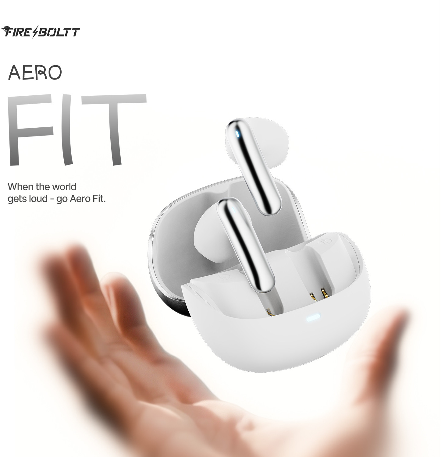 Image of Fire-Boltt Aero Fit TWS Earbuds, Custom EQ Profiles, 50H Battery, Quad Mic ENC, BT 5.4 Bluetooth