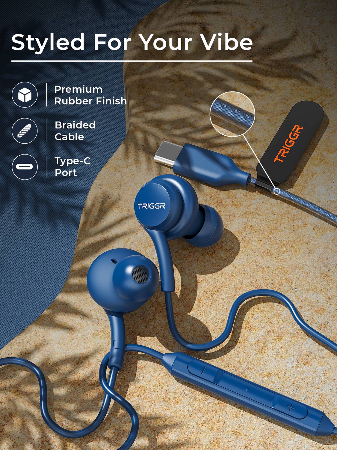 TRIGGR Drip Type-C Wired Earphones with Mic - Image 3