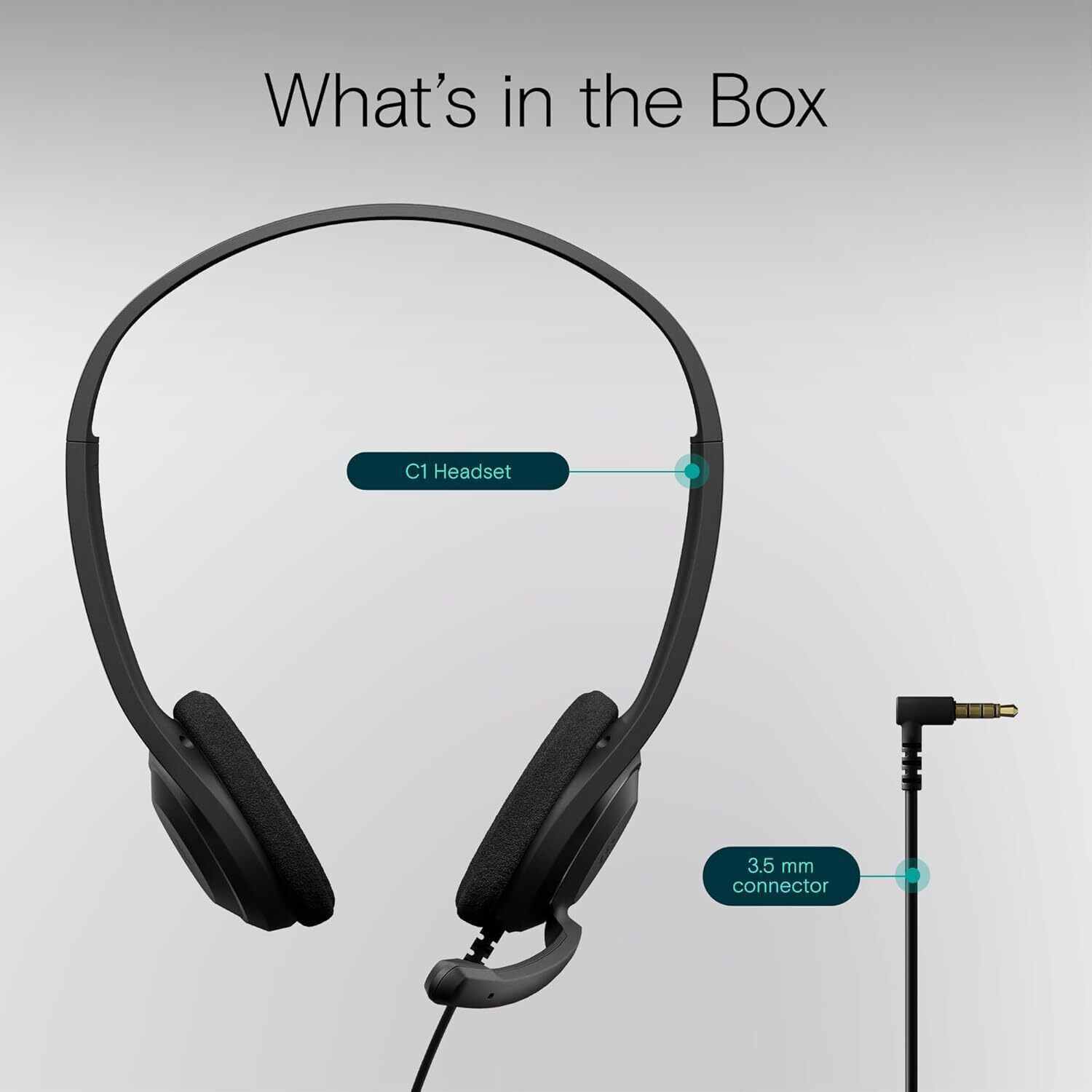 Image of epos C1 Professional Headset with Mic, 3.5mm Jack, Noise-Canceling Wired