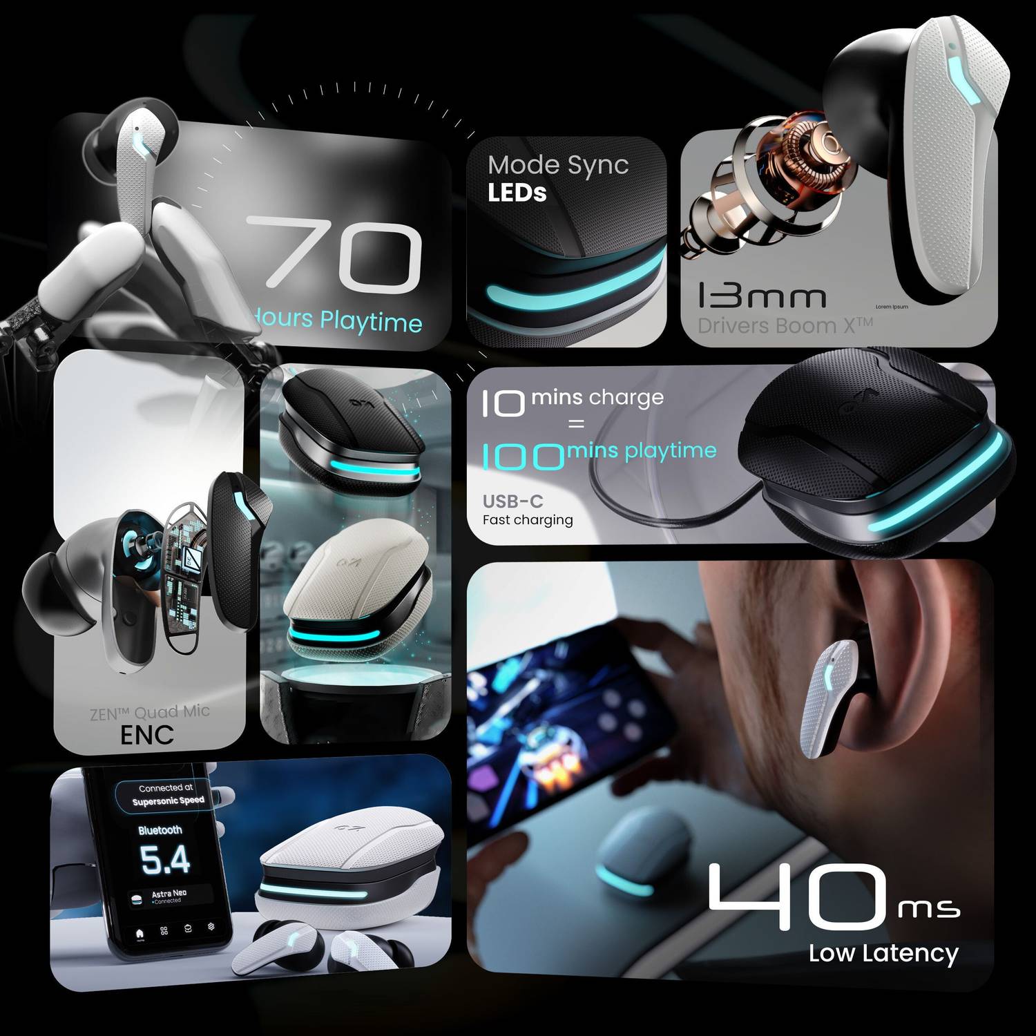 GOBOULT Astra Neo 70Hrs Playtime Bluetooth Earbuds - Image 2
