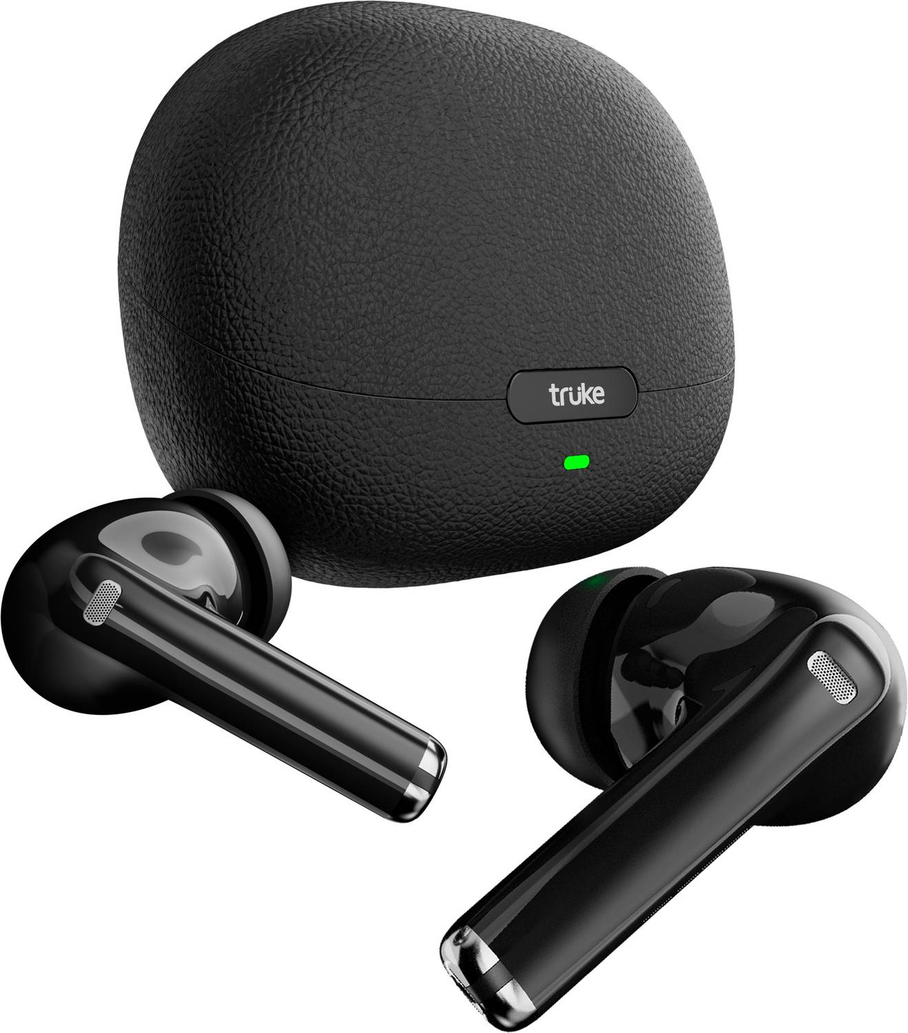truke AuraPro 60H Playtime TWS Earbuds, Leather Finish, Dual Pair